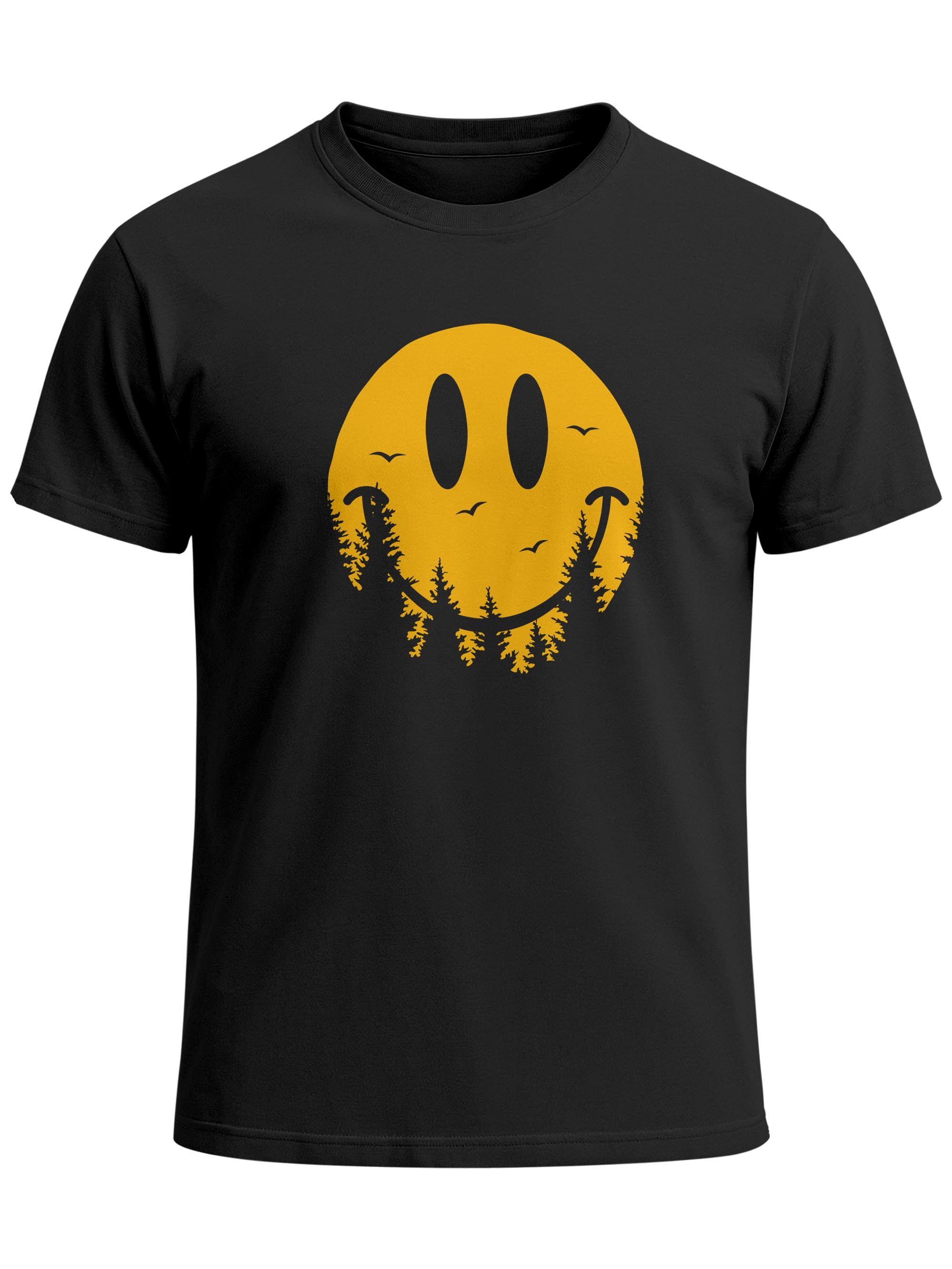 Print-Shirt Neverless® Herren T-Shirt Sommer Sonne Outdoor Motiv Lustig Smiling