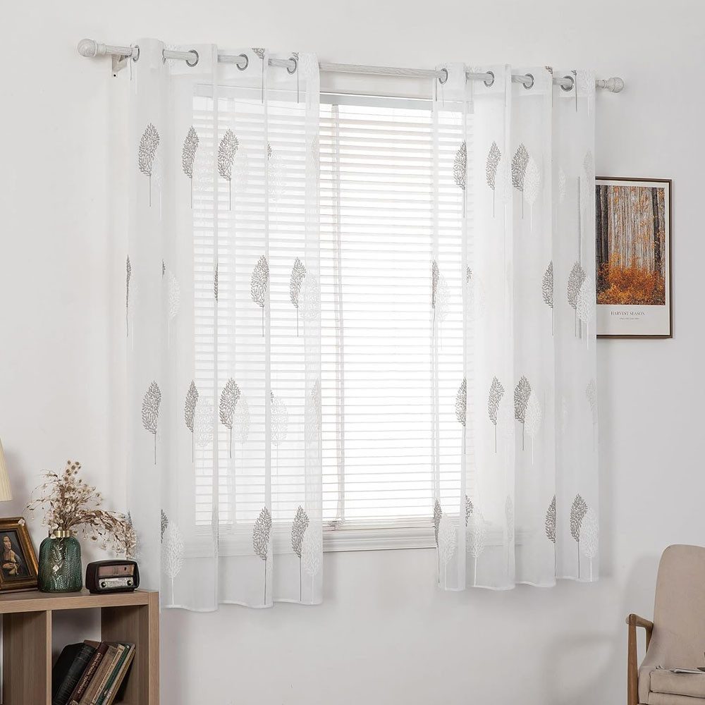 NUODWELL Gardine 2er Set Wohnzimmer Vorhänge, günstig online kaufen