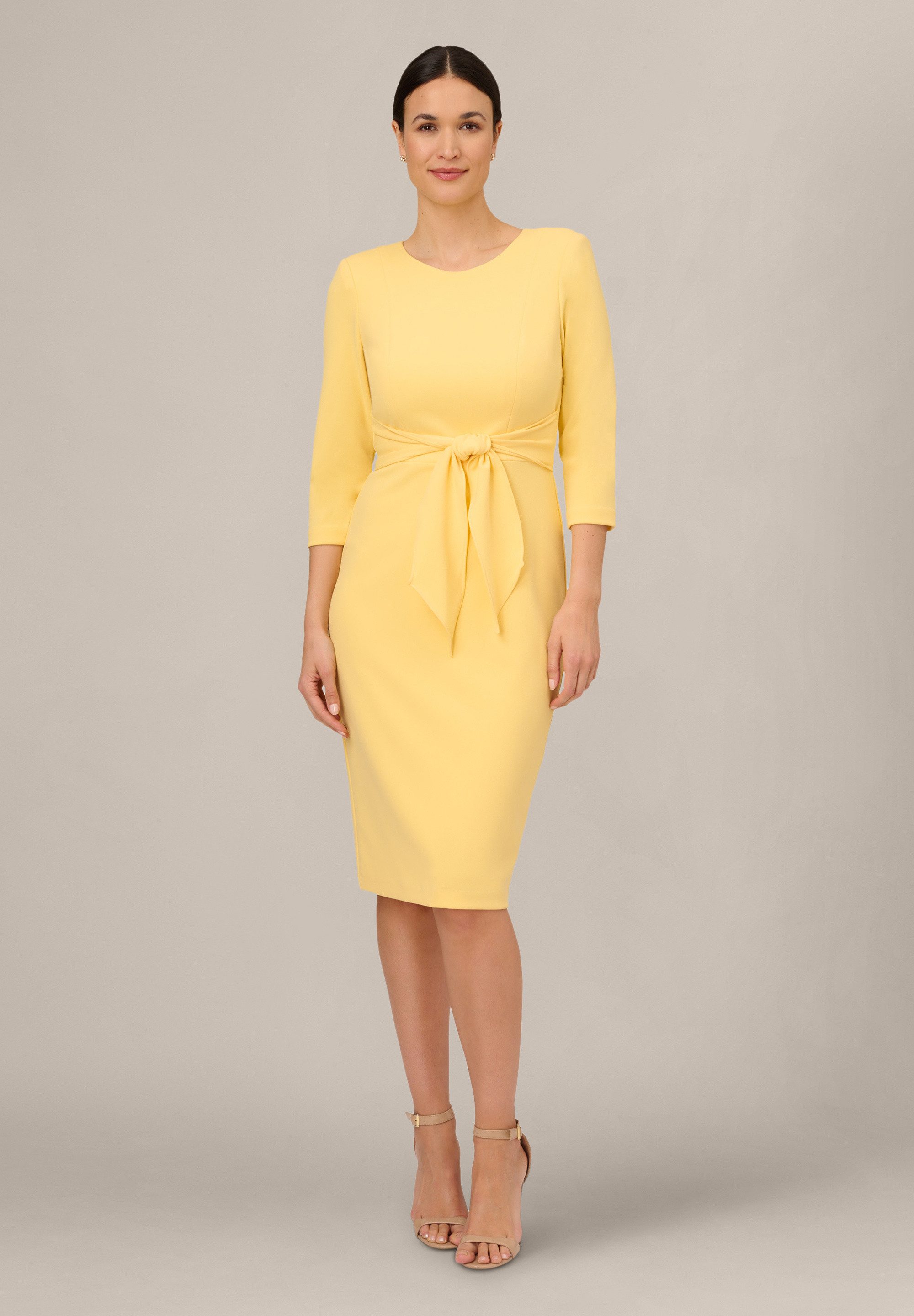 Adrianna Papell Abendkleid Knit Crepe Tie Waist Sheath Edel, schlicht, zeitlose Eleganz