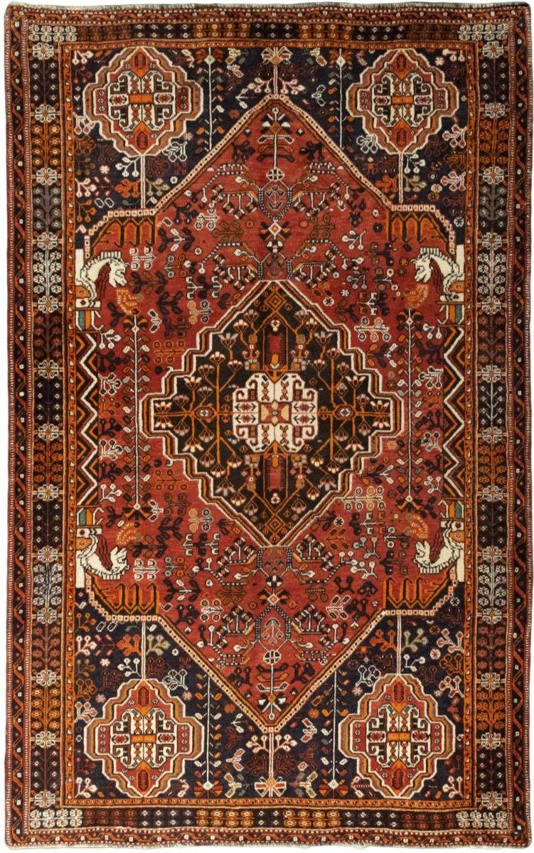 Orientteppich Shiraz 154x248 Handgeknüpfter Orientteppich / Perserteppich, Nain Trading, rechteckig, Höhe: 10 mm