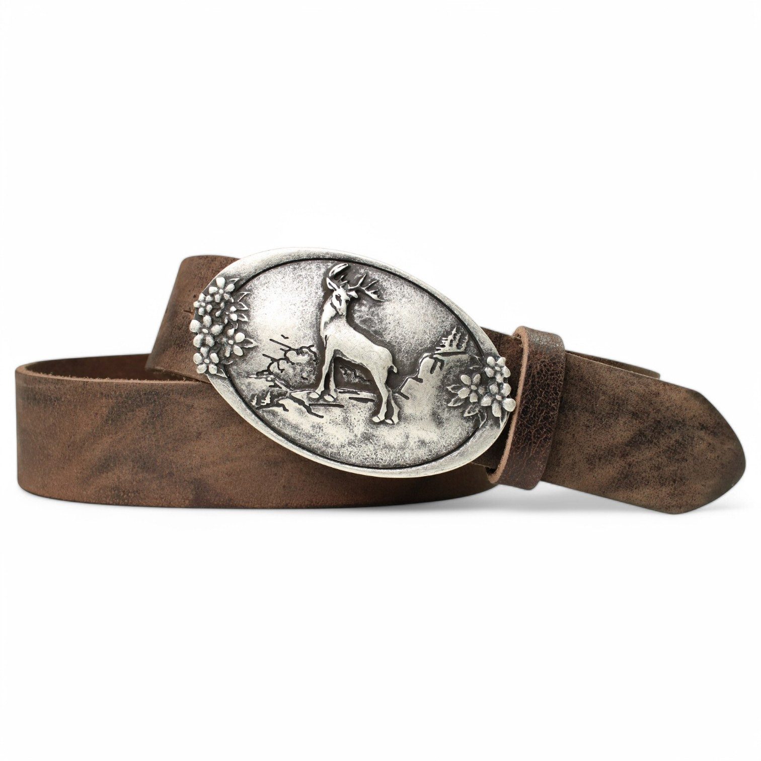 FRONHOFER Ledergürtel 17004 (1-St) Trachtengürtel mit Hirsch-Schnalle vor G günstig online kaufen