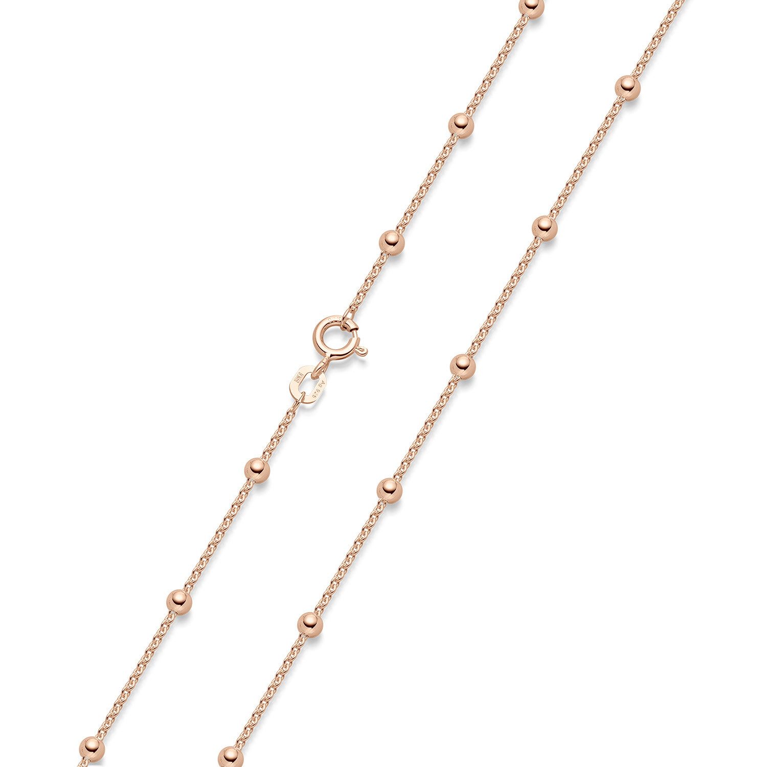 Collierkettchen Damen Mädchen Rosegold Kugelkette 40-70cm K105