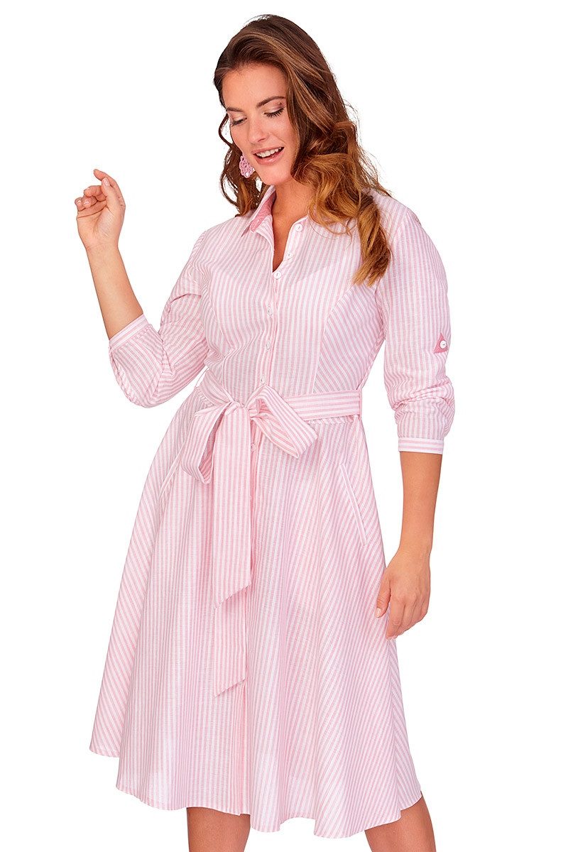 Hammerschmid Trachtenkleid Hemdblusenkleid - WEIßENSEE - rosa/weiß