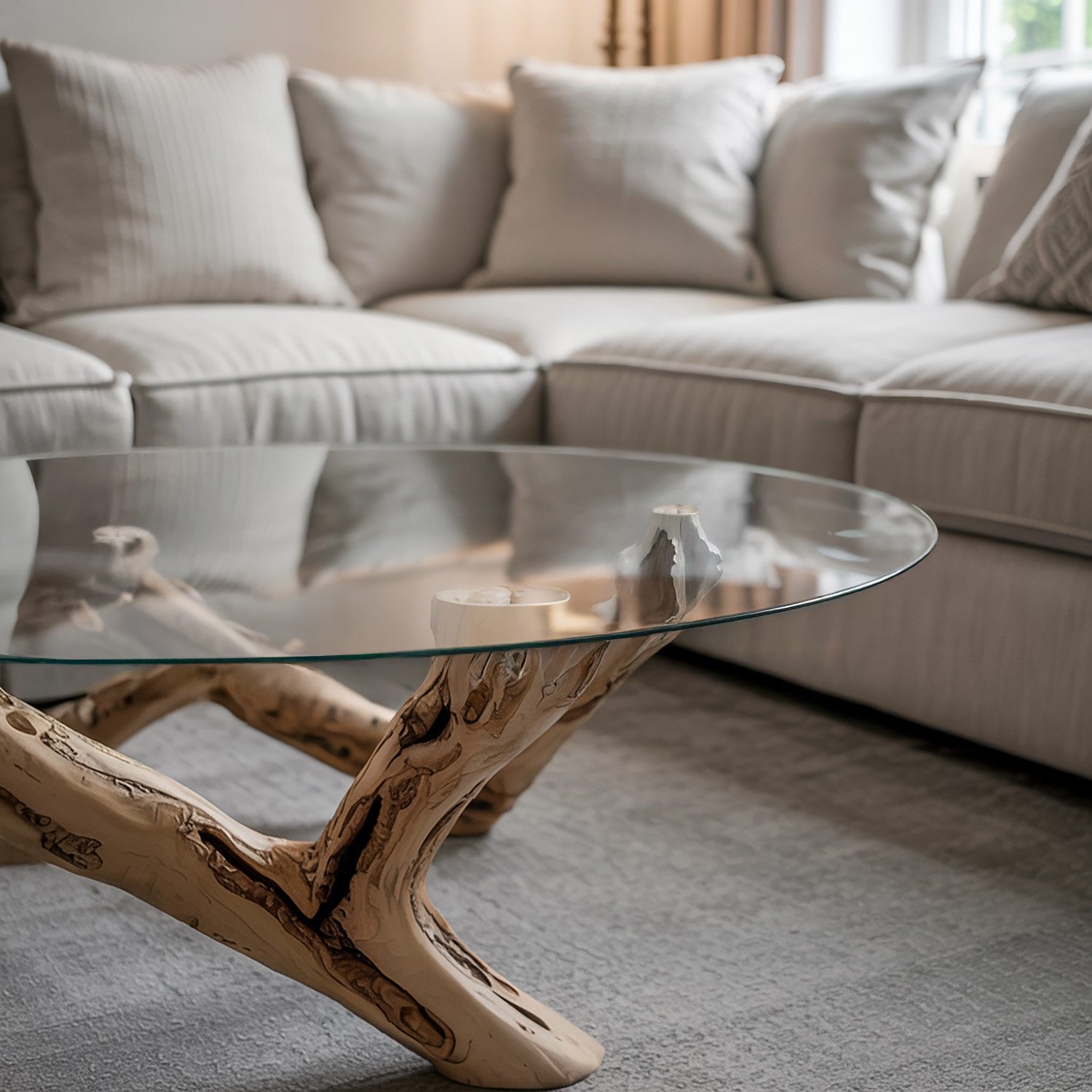 Tulup Tischplatte Rund Tisch Glasplatte Ersatz Transparent Glas, Couchtisch Glasplatte