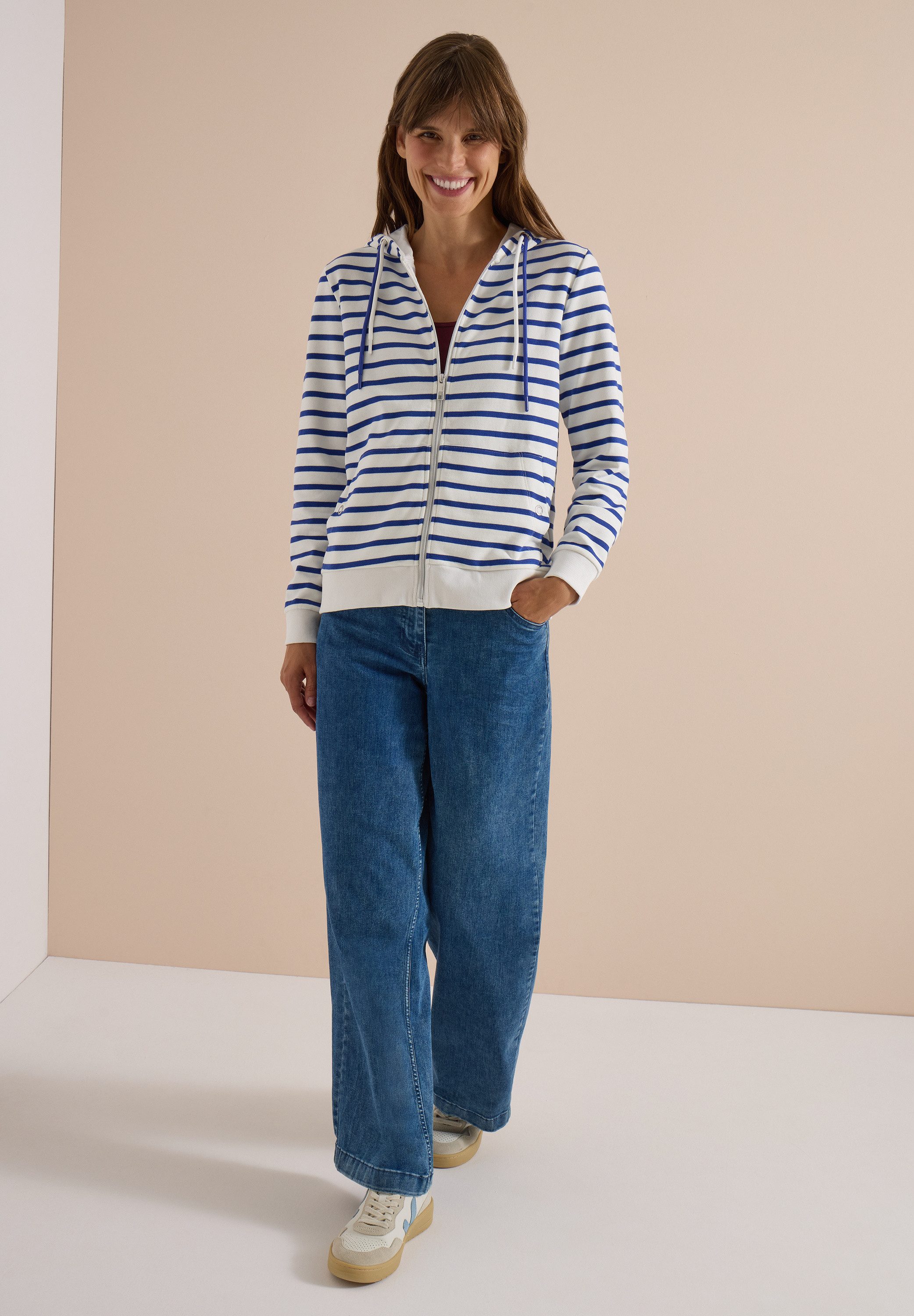 CECIL Langarmshirt mit Kapuze mit Tunnelzugband