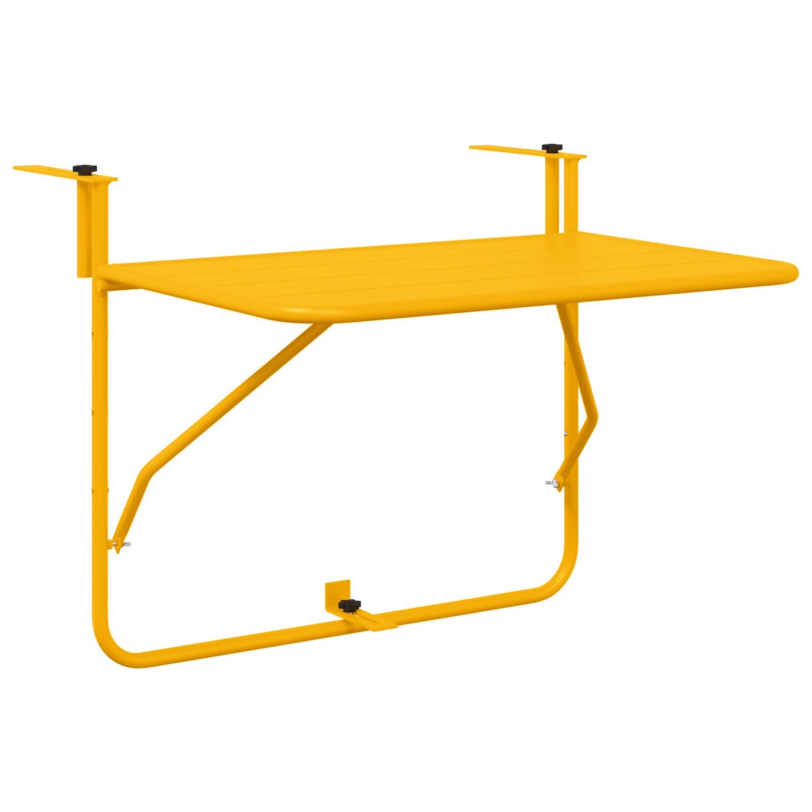 vidaXL Gartentisch Faltbarer Gelber Stahl Hängender Balkontisch 60x40 cm