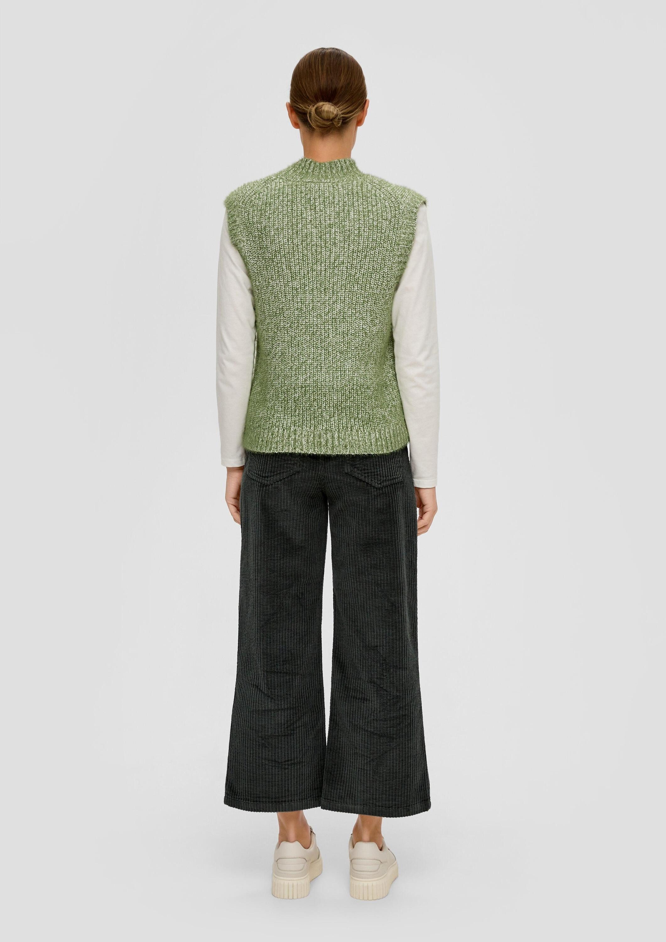 s.Oliver Rundhalspullover Strickpullunder Pullunder aus Rippstrick