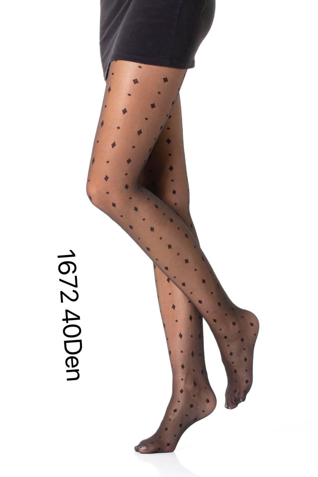 Hose DEN Nero cofi1453 Feinstrumpfhose 40 mit schwarz Damen Socken Strumpfhose Frauen Muster