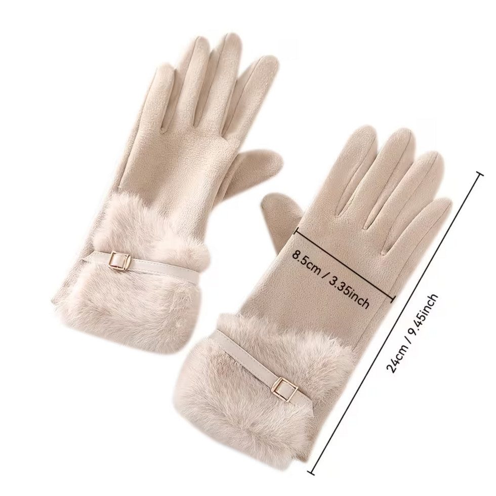 Montegoni Baumwollhandschuhe Damen Winterhandschuhe mit Fleecefutter– Warm, Winddicht (Packung) Ideal für einen stilvollen und eleganten Look – Bild 4 von 5