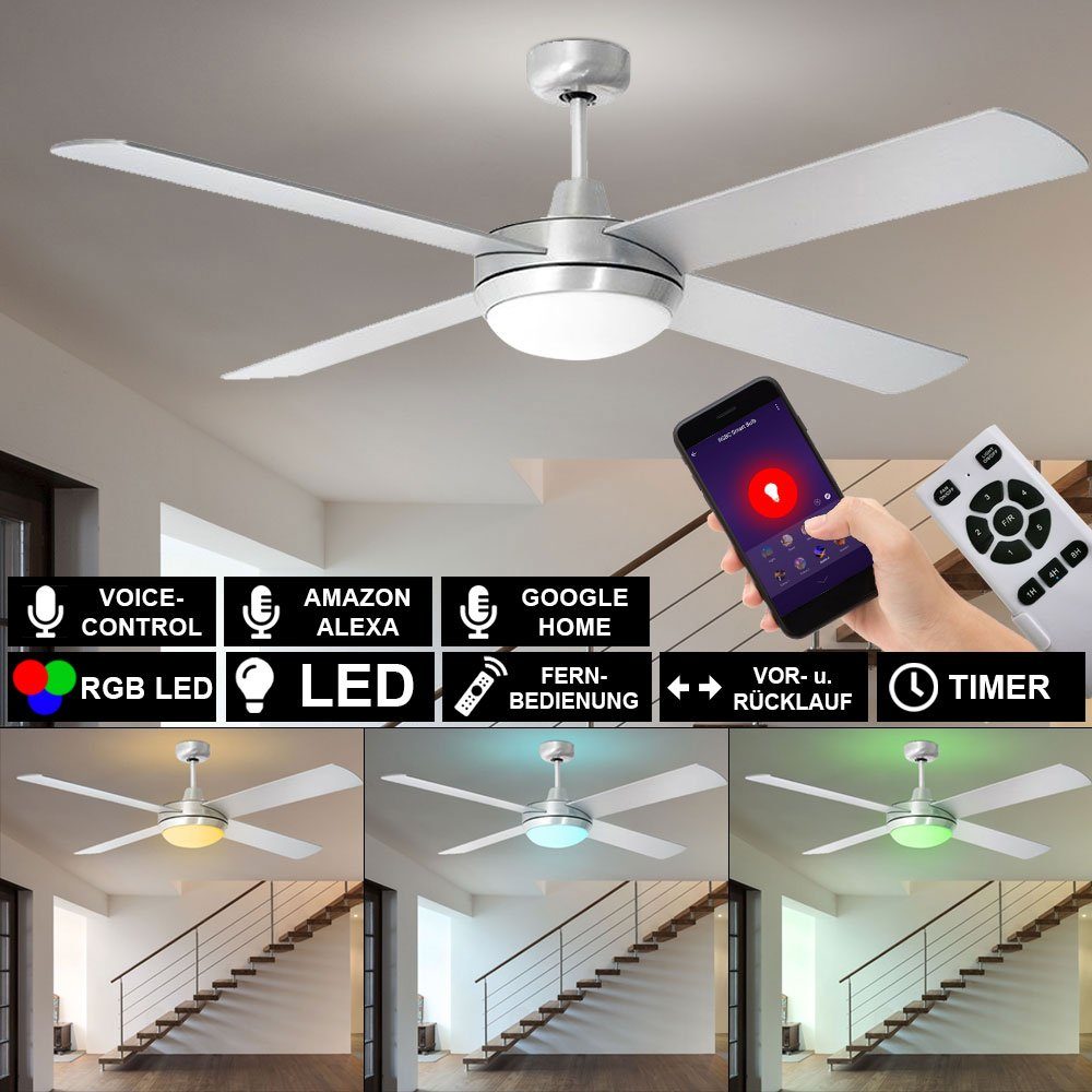 etc-shop Deckenventilator, Decken Ventilator Raum Lüfter Alexa Google App  Kühler im Set inkl. Smart Home RGB LED Leuchtmittel online kaufen | OTTO