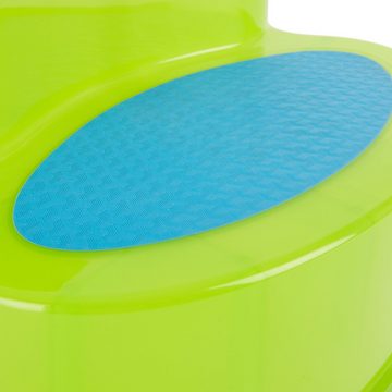 BIECO Hocker Bieco Tritthocker Kinder Grün Zweistufiger Hocker Kinder Bad Tritt Kindertreppe Badezimmer Zweistufig Step Stool für Waschtisch und Kinderwaschbecken Kindertritt Toilettenhocker