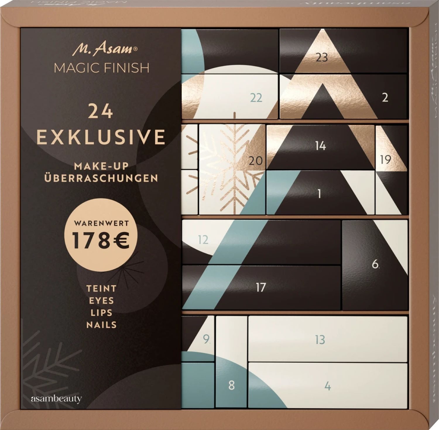 M. Asam Kosmetik-Adventskalender Magic Finish Exklusive Make-Up Limitiert, Kalender mit 24 Türchen