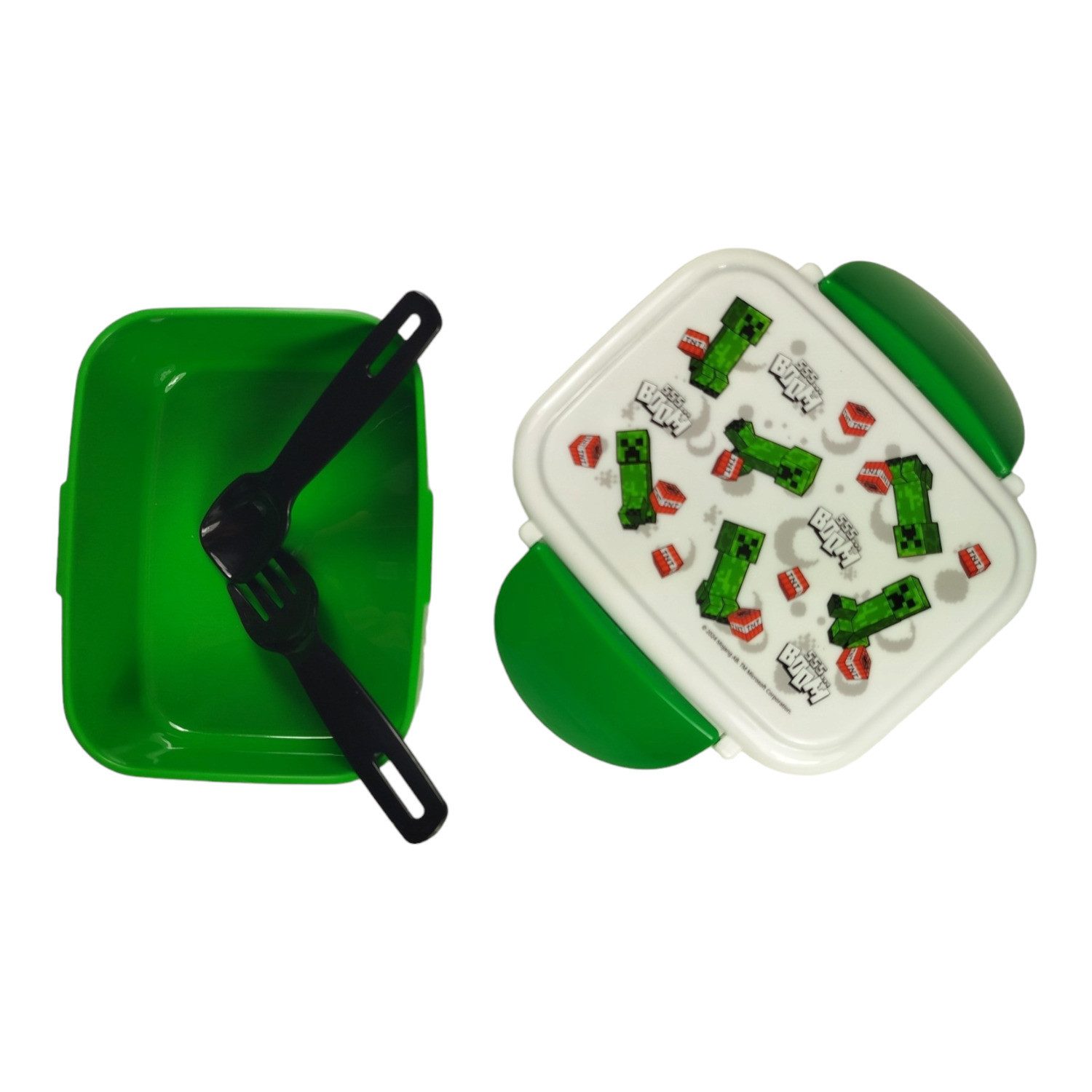 Puckator Lunchbox Minecraft Creeper & TNT Bentobox mit Gabel und Löffel