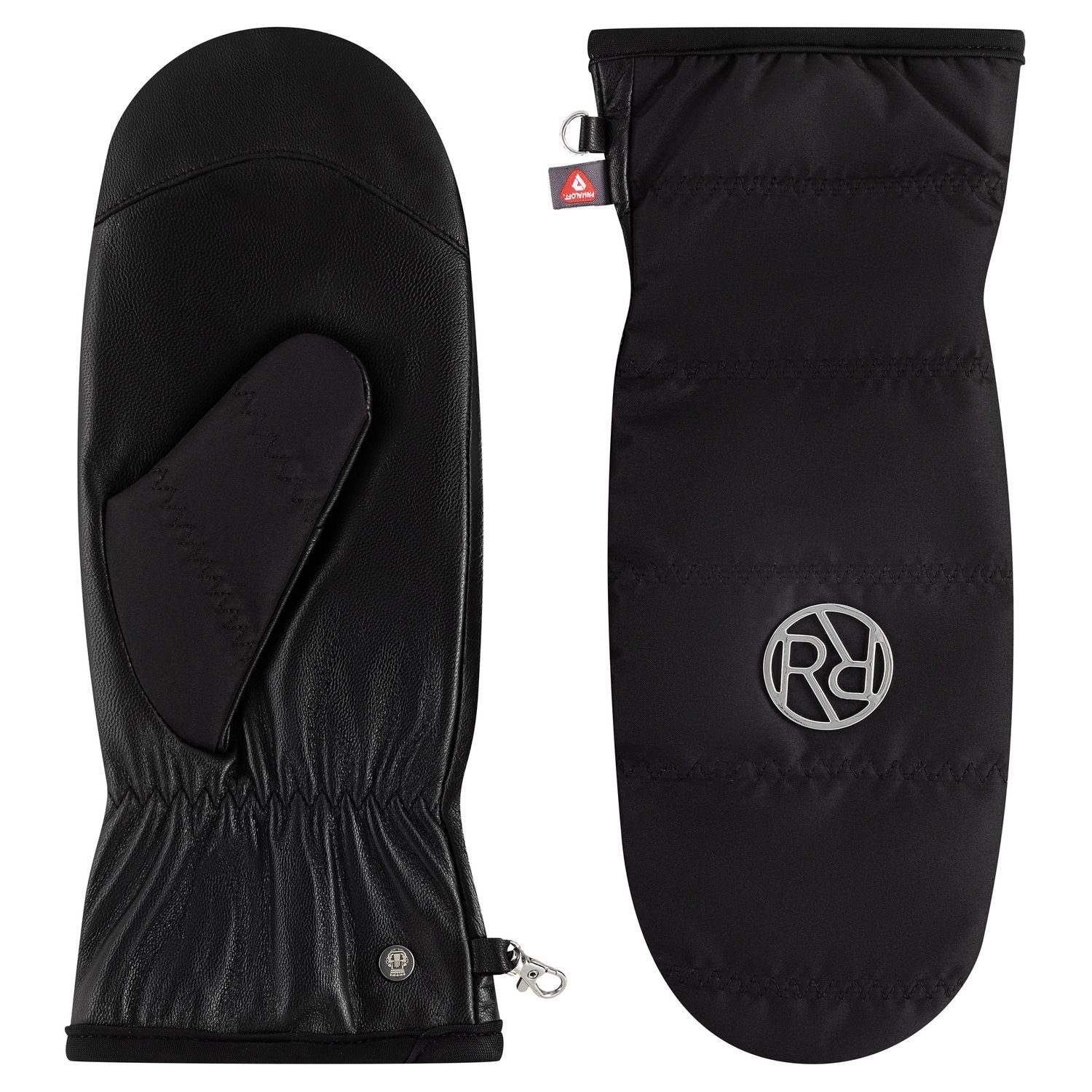 Roeckl Lederhandschuhe modischer Damen Stepp-Leder-Fäustling Tana mit Touch 000-black