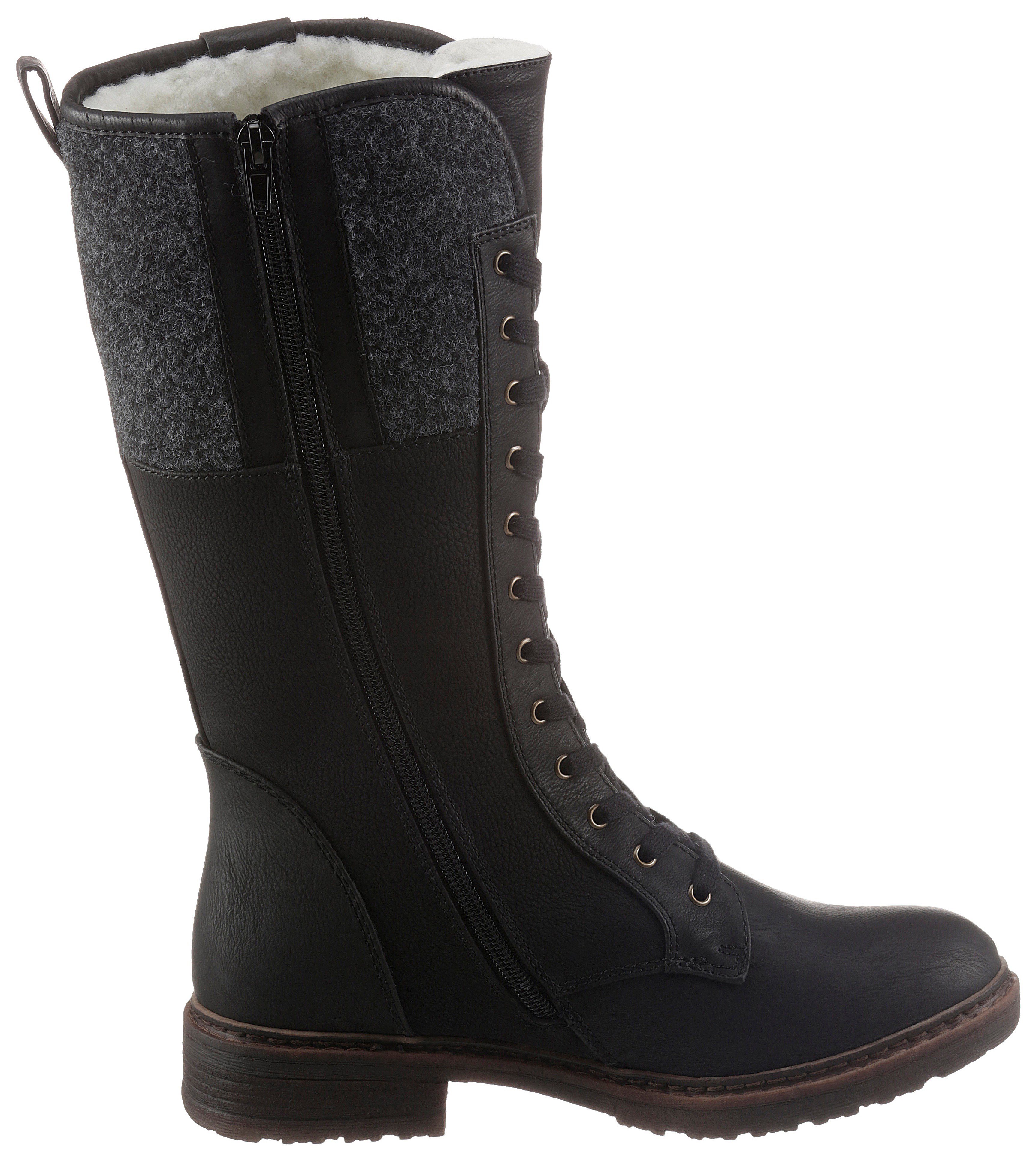 Rieker Schnürstiefel, Winterstiefel, Blockabsatz, Warmfutter, mit Tex-Ausstattung