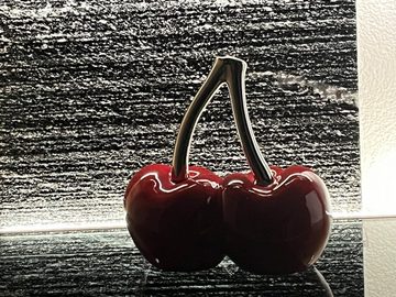 GILDE Dekofigur Gilde, "Double Cherry" aus Keramik rot/silber glasiert 36439