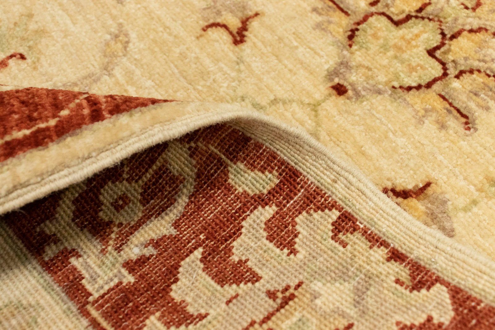 Wollteppich Ziegler Teppich handgeknüpft beige, 8 mm rechteckig, Höhe: morgenland