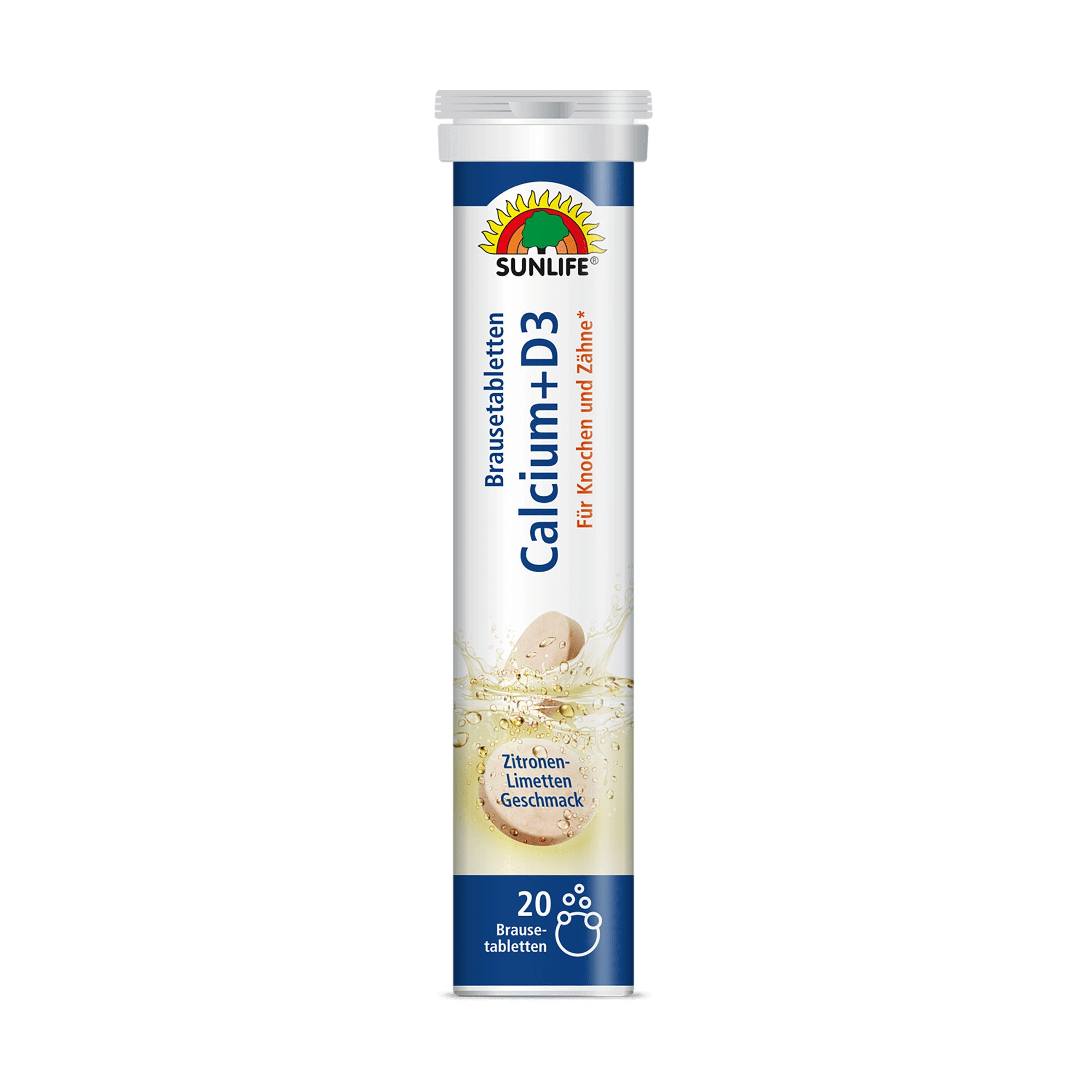 SUNLIFE SUNLIFE® Calcium + Vitamin D3 Brausetablette für Knochen & Zähne 2 x täglich eine Brausetablette in einem Glas Wasser (250 ml) auflösen und trinken
