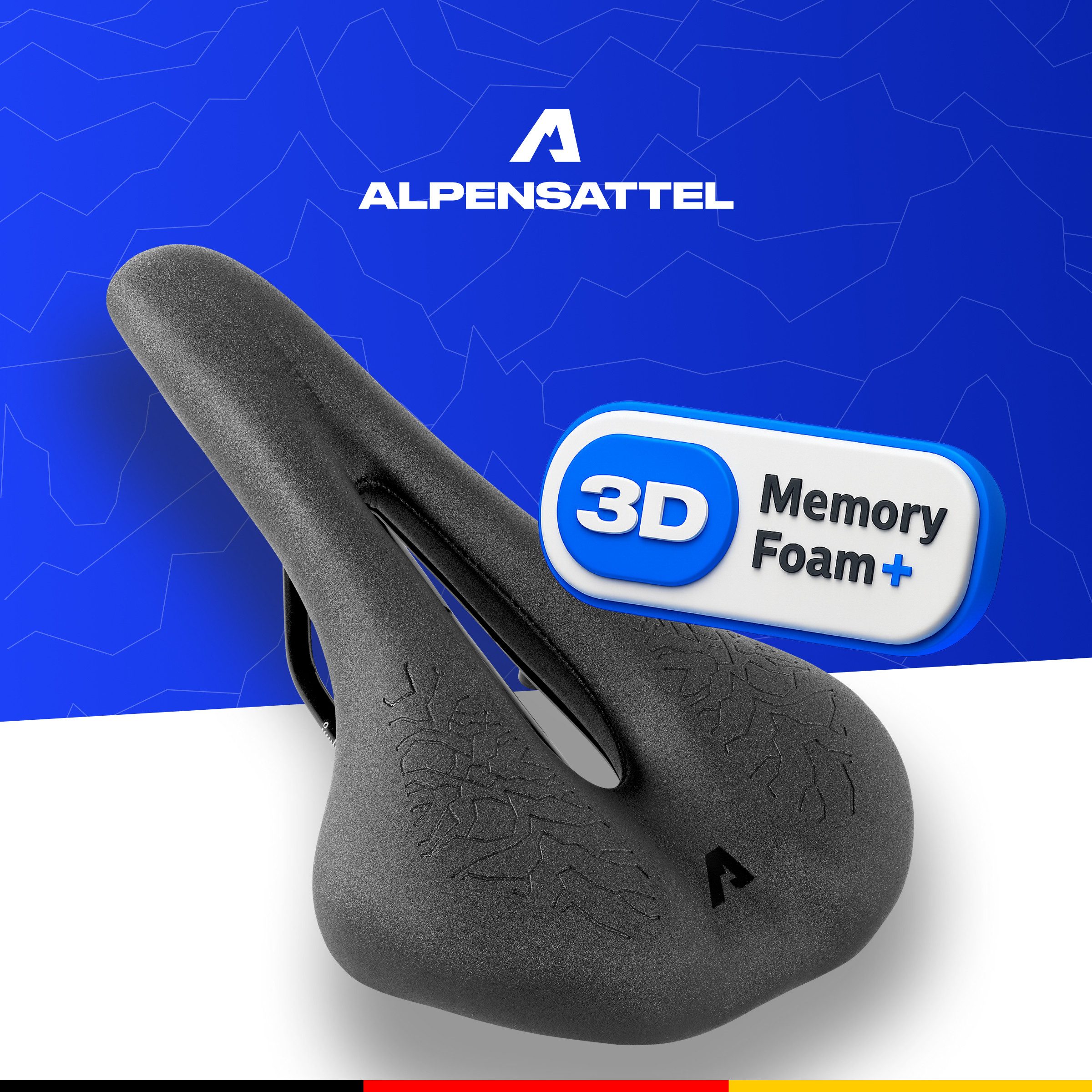 Alpensattel Fahrradsattel Alpensattel 3.0 in 3 Ausführungen wählbar (1-tlg., Race), Ergonomisch, mit Aussparung und Memory Foam für Damen und Herren