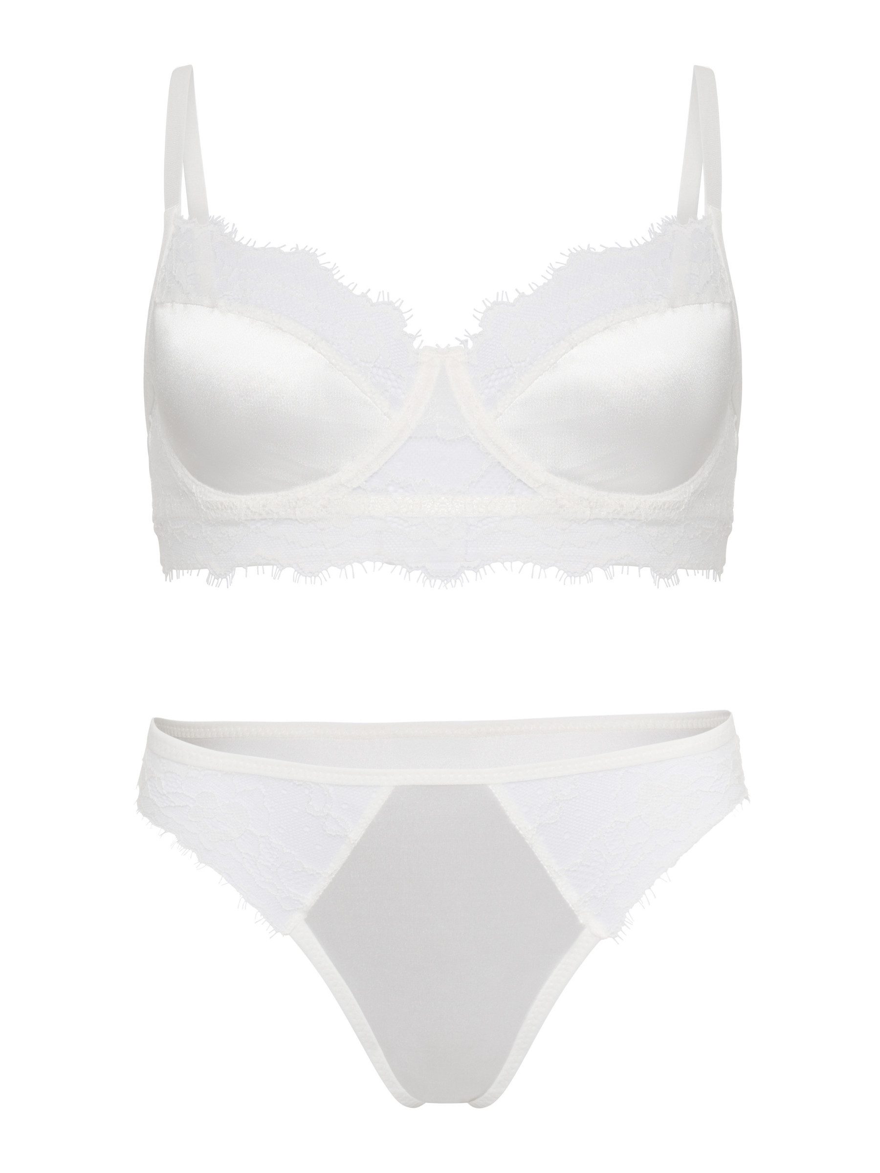 Elegant Love Set: Bügel-BH Sexy Dessous-Set, Sinnliche Reizwäsche aus Spitze & Satin (Set, 2-tlg., mit Tanga) Elegante Damenunterwäsche – Lingerie-Set für besondere Abende