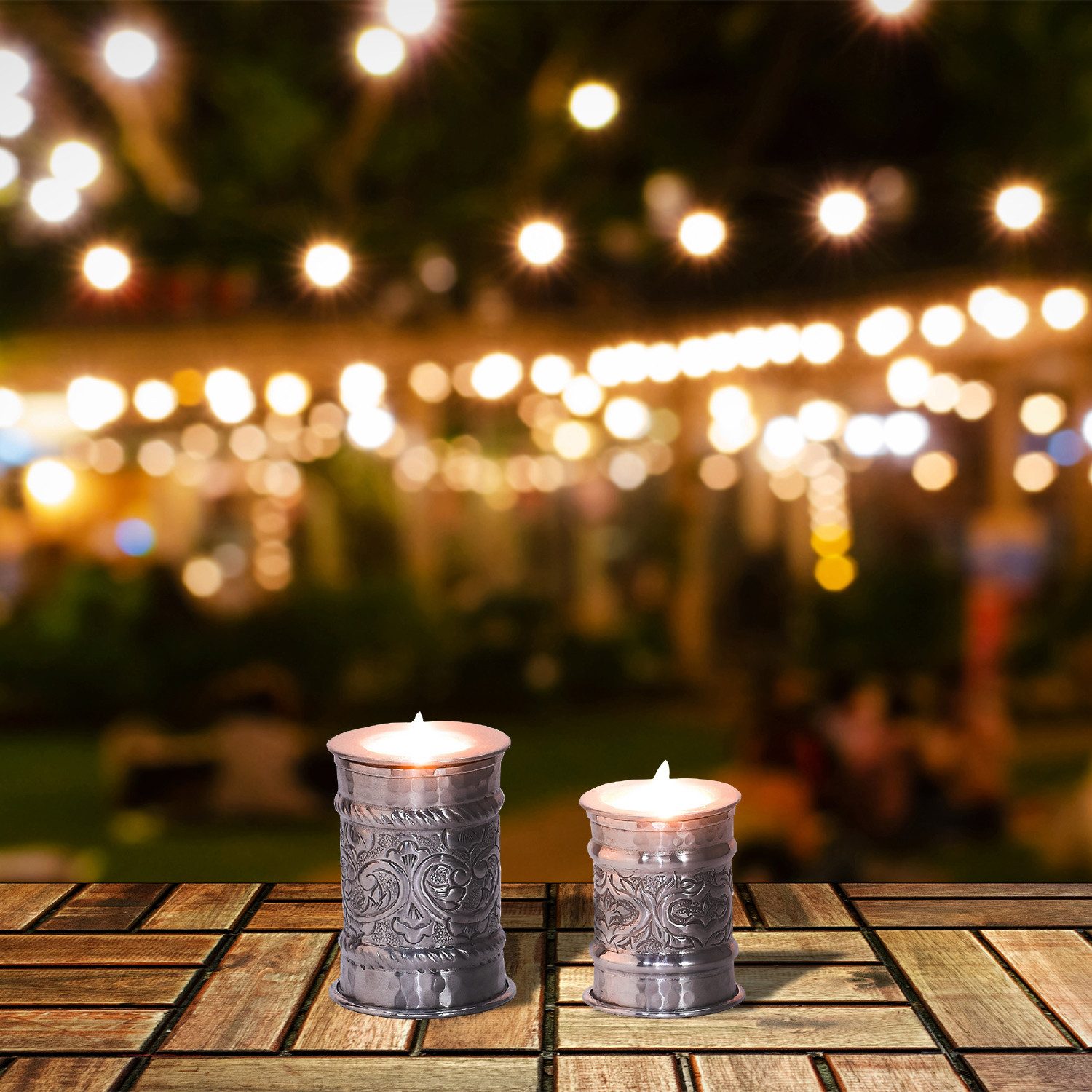 Marrakesch Orient & Mediterran Interior Teelichthalter Orientalische Teelichthalter Kerzenhalter Dekoration Doha 3 (1 St), Handarbeit