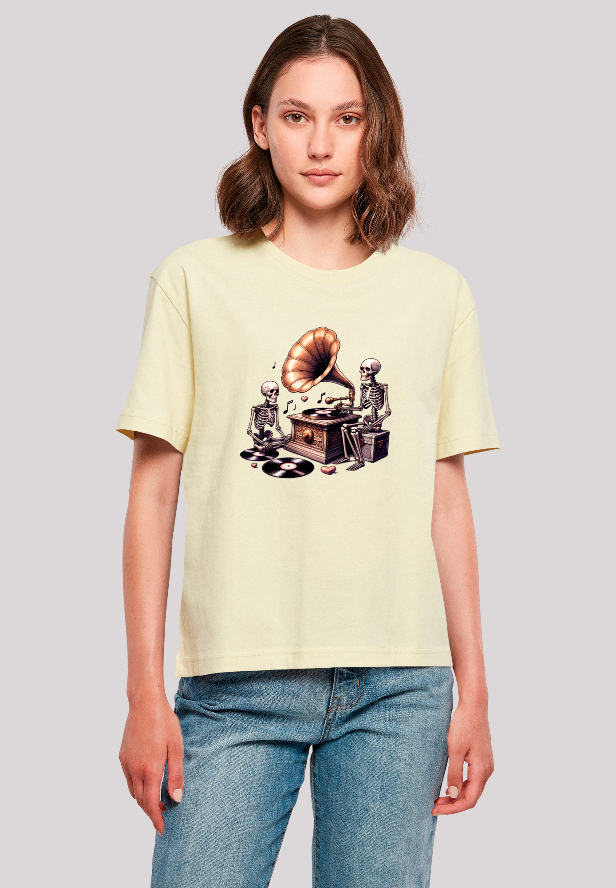 F4NT4STIC T-Shirt "Gothic Skeleton Vintage Plattenspieler", Premium Qualitä günstig online kaufen