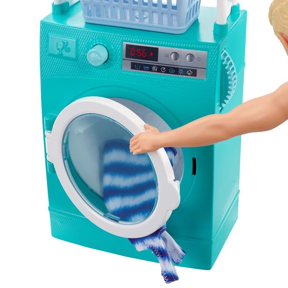 Mattel® Puppenhausmöbel Waschmaschine mit Puppe Ken Barbie Mattel FYK52  Möbel Einrichtung