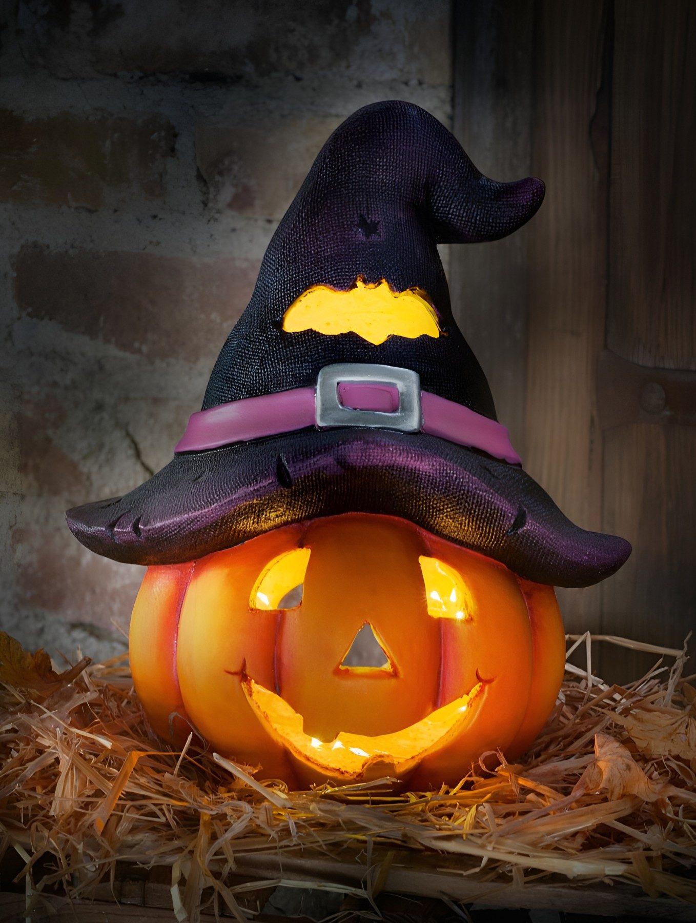 Dekoleidenschaft Windlicht "Hexenhut" Halloweendeko für Innen + Außen, Deko günstig online kaufen