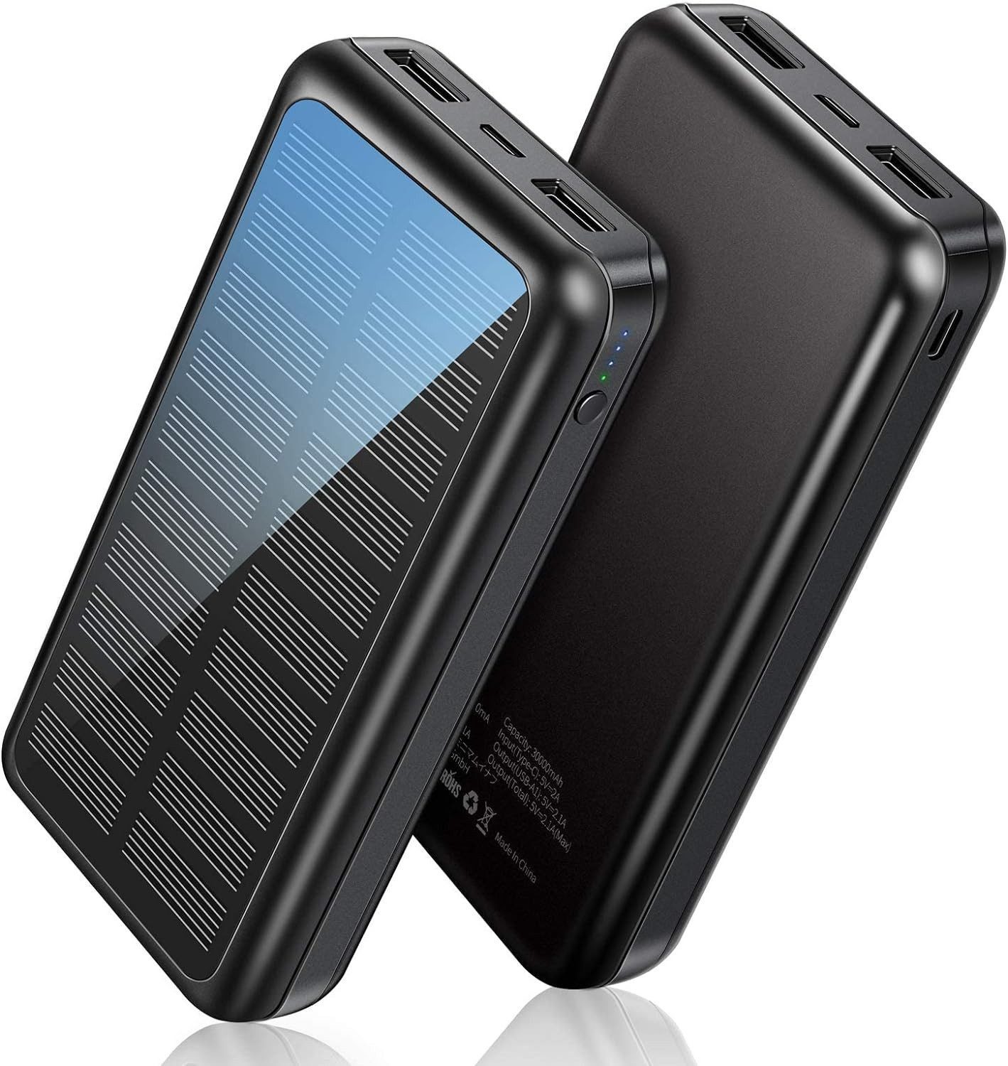 tragbares Solarladegerät, Dual USB-Anschlüsse für schnelles Aufladen Solar Powerbank