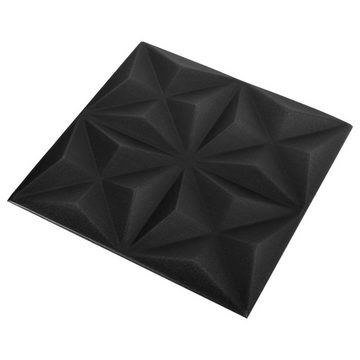 vidaXL Wandpaneel 3D-Wandpaneele 12 Stk 50x50 cm Origami Schwarz 3 m²