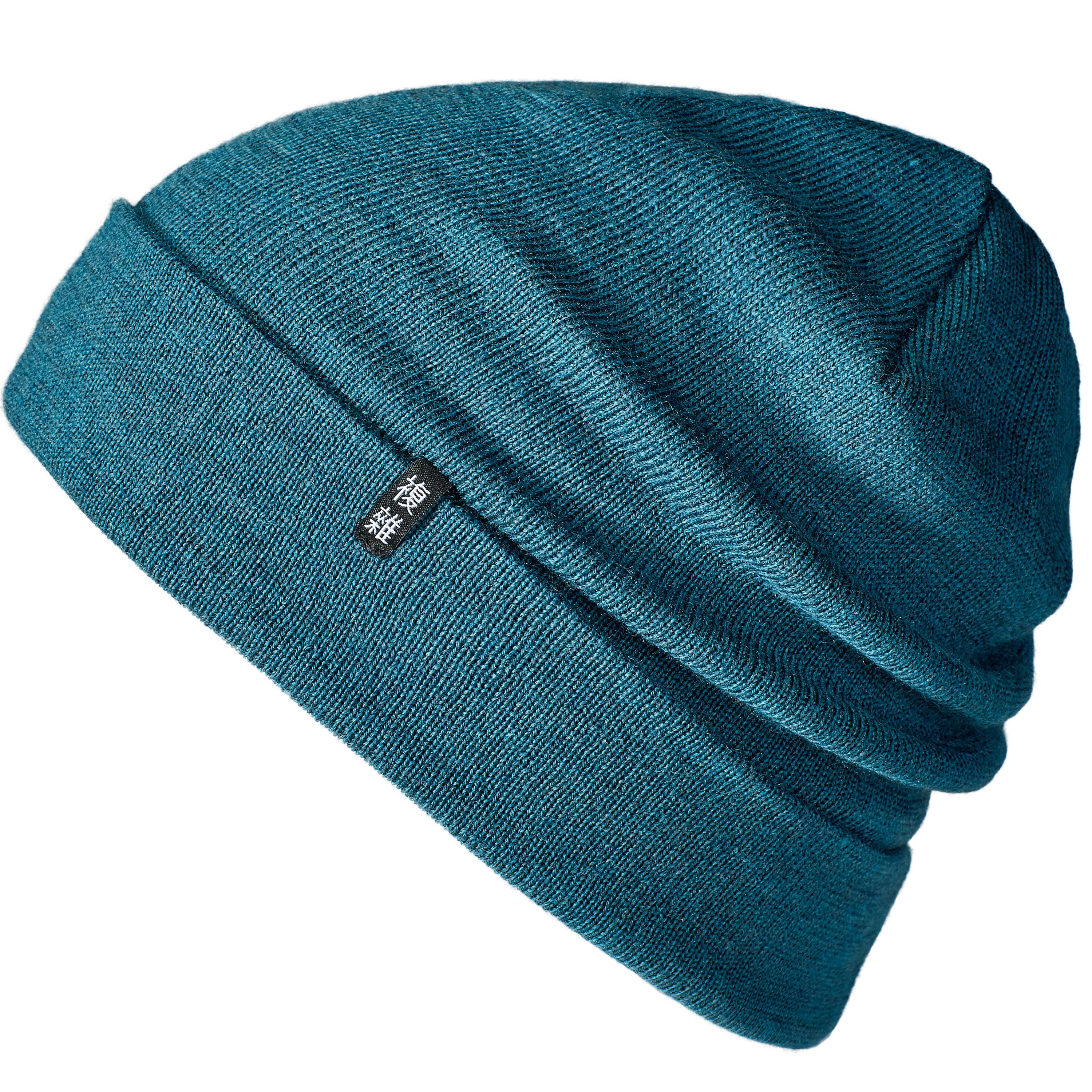 Enter the Complex Beanie Mütze, Damen und Herren 100% Merino Wolle, 2-Lagig gestrickt