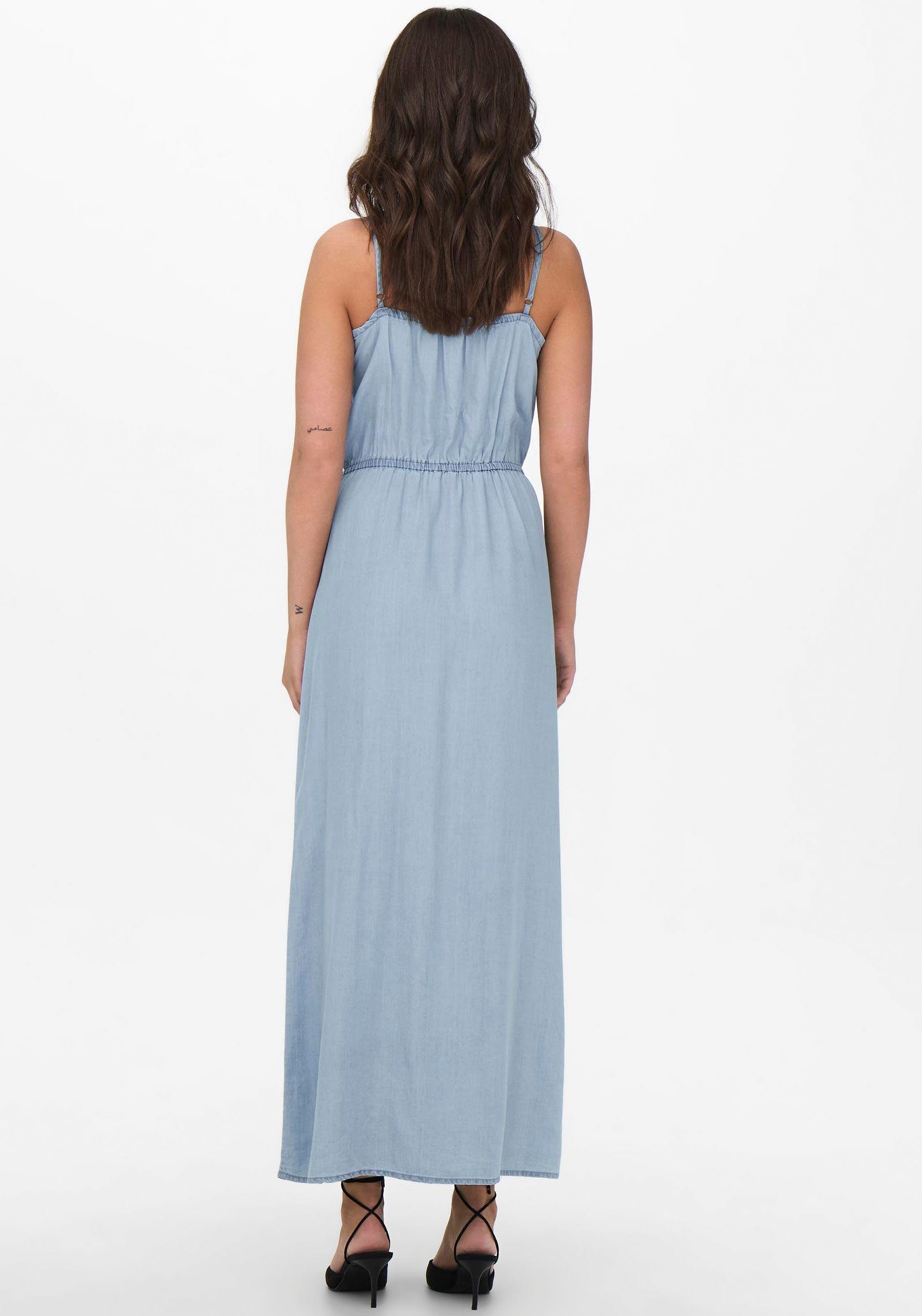 ONLY Maxikleid ONLPEMA WIN EXT DNM im Denim SL LONG Light Denim Look Blue DRESS