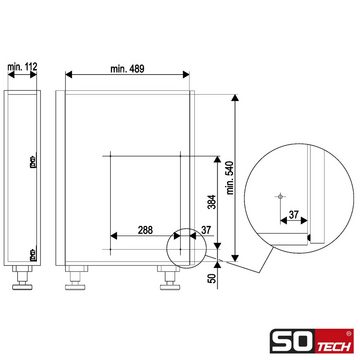 SO-TECH® Auszugsunterschrank 15er Unterschrankauszug ARENA Style 90° anthrazit 2-etagig Seitenmontage rechts passend für 15 cm breite Schränke
