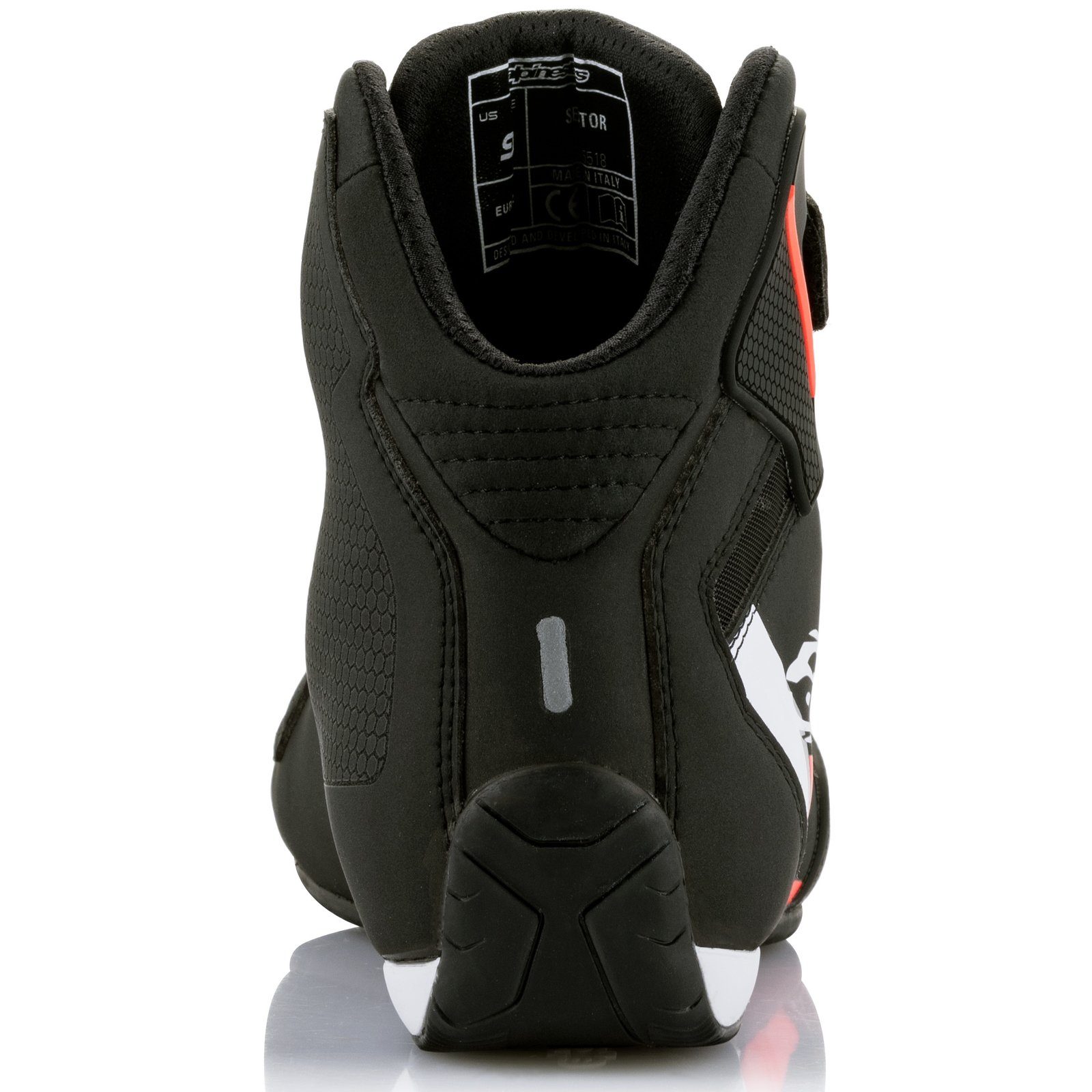 Alpinestars Alpinestars Sektor Motorradschuhe schwarz / weiß / fluo-rot Motorradstiefel (Packung, Antistatische und Öl- und Benzinfeste Sohle) motorradschuhe für herren