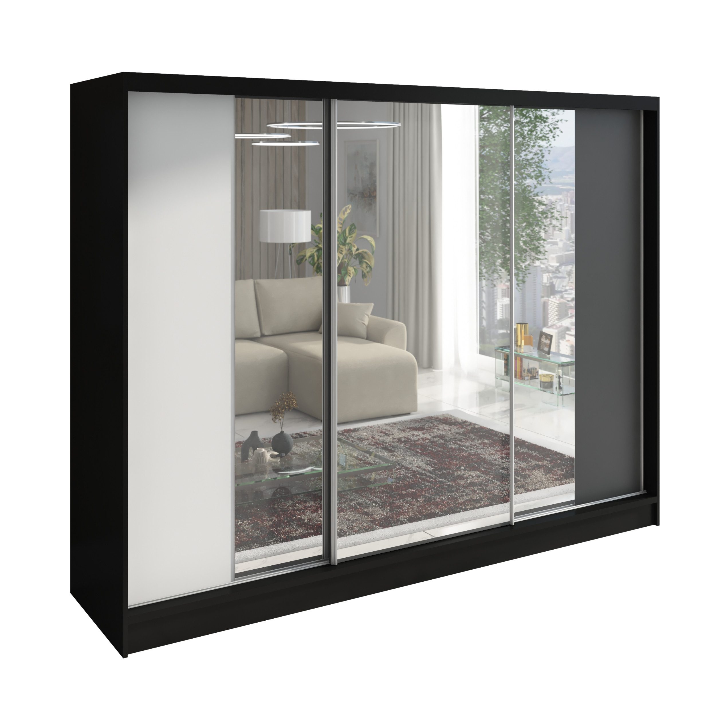 A&J MöbelLand GmbH Schiebetürenschrank VIDA 200 cm 3-türig Schrank mit Schu günstig online kaufen