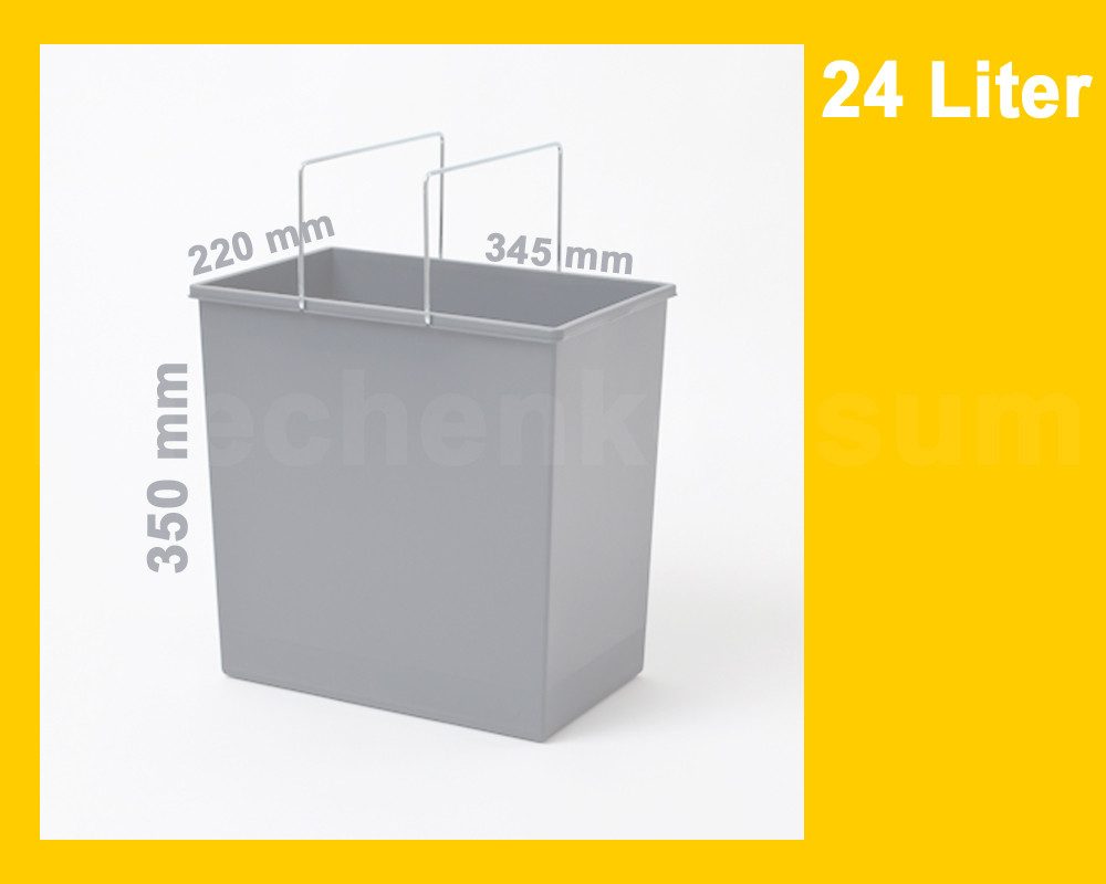Hailo Einbaumülleimer Hailo Inneneimer 1050209 dunkelgrau 24 L 345 x 220 x 350 mm mit Deckel, Hailo Inneneimer 1050209 mit Deckel 20 Liter 345 x 220 x 350 mm