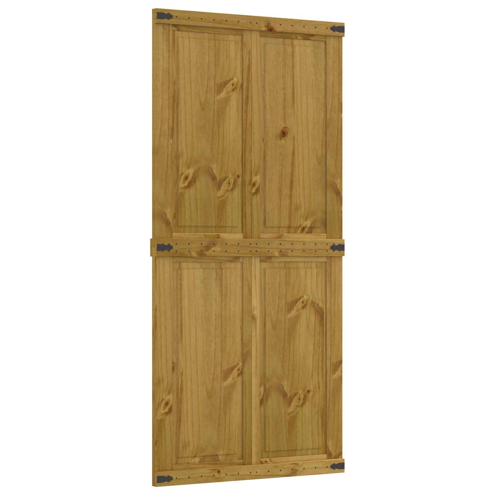 vidaXL Schiebetür Scheunentür CORONA 100 x 210 cm Massives Kiefernholz Honigbraun (1-St)