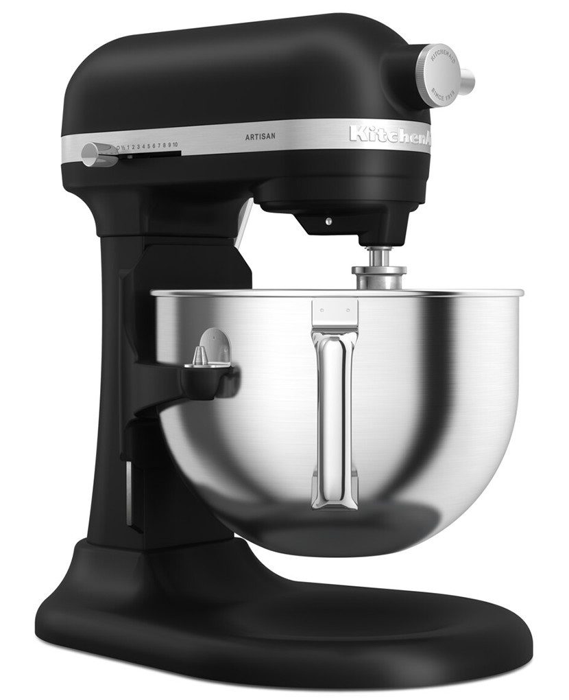 KitchenAid Küchenmaschine 5KSM60SPXEBM, 375 W, 5,6 l Schüssel, Passgenauer Spritzschutz mit verbessertem Design