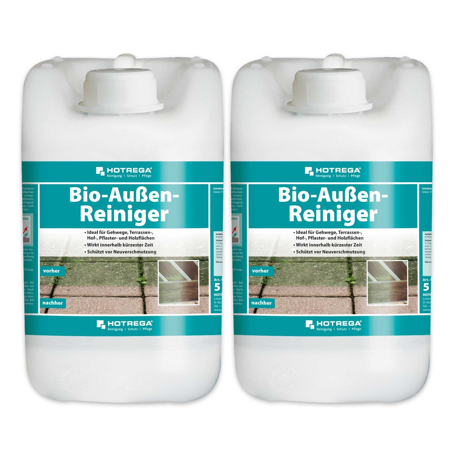 HOTREGA® Bio Außenreiniger Steinreiniger Terrassen- und Pflasterreiniger 2x5L Universalreiniger