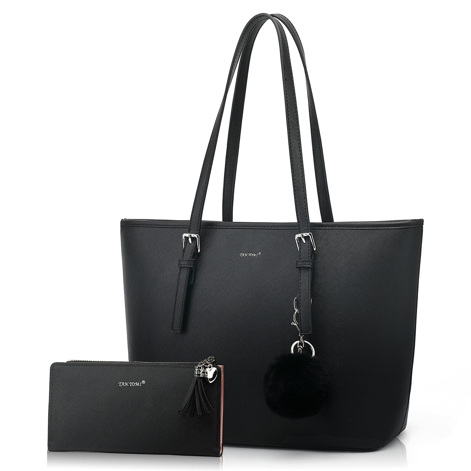 Shopper Handtasche Damen mit Geldbörse und Schlüsselanhänger