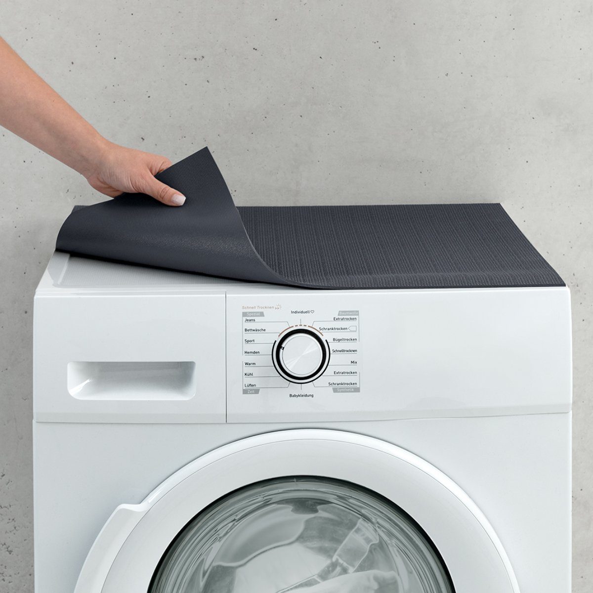 matches21 HOME & HOBBY Antirutschmatte Waschmaschinenauflage rutschfest zuschneidbar schwarz 60 cm, Waschmaschinenabdeckung als Abdeckung für Waschmaschine und Trockner