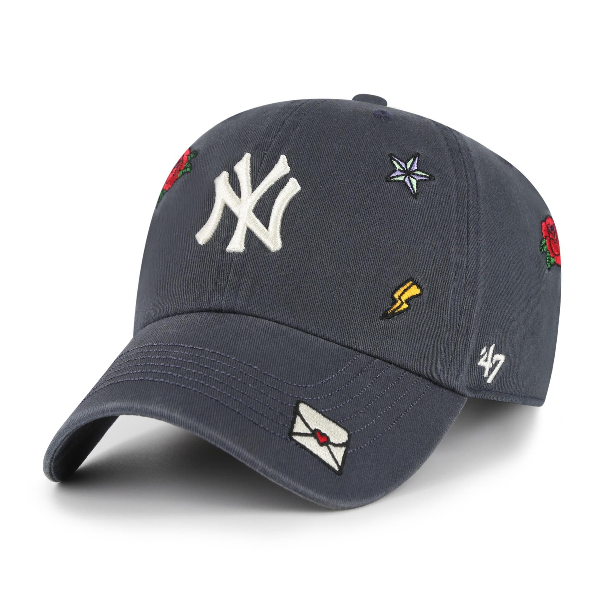 '47 Brand Baseball Cap '47 Brand Cap Multi Scatter CLEAN UP New York Yankees Navy (Basecap, Basecap, Clean Up Cap) Used-Look (Garment Wash)