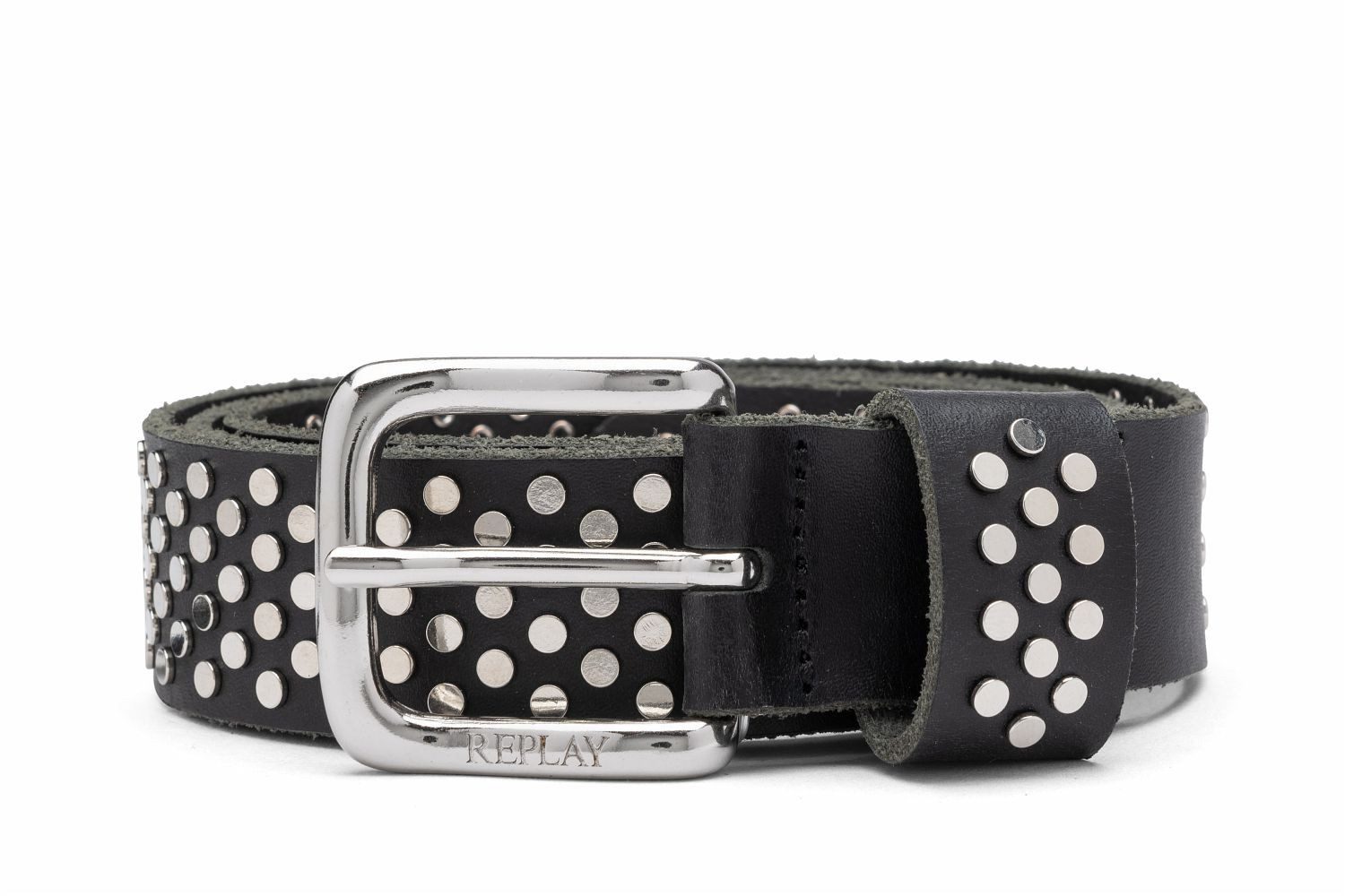 Replay Ledergürtel mit Allover-Nieten-Besatz günstig online kaufen