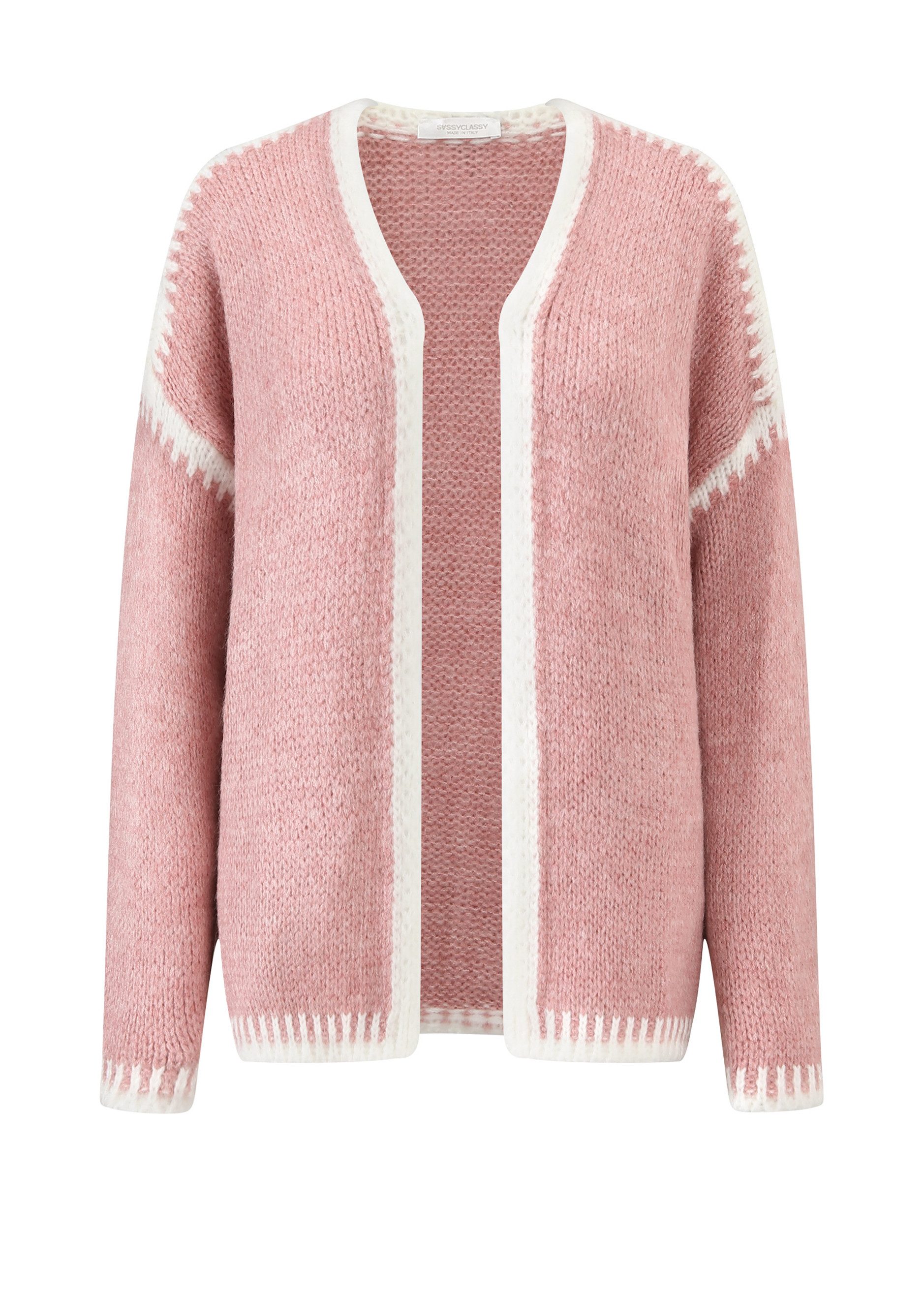 SASSYCLASSY Cardigan Lässige Strickjacke mit markanten günstig online kaufen