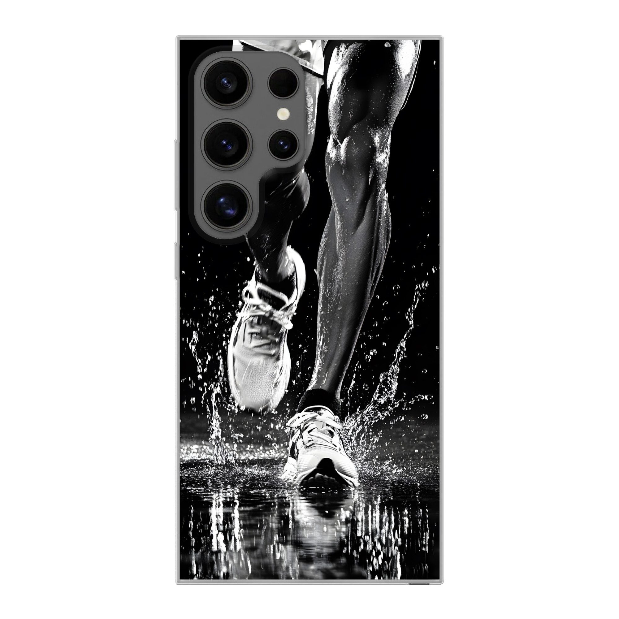 MuchoWow Handyhülle für Samsung Galaxy S24 Ultra Laufschuhe - Laufen - Drops - Schwarz, Phone Case, Silikon, Schutzhülle Dünn