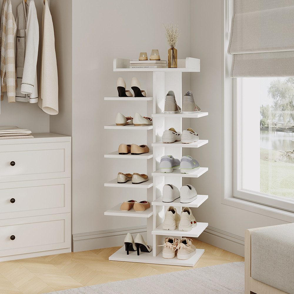 Vicco Schuhregal Stepy, Weiß, 45 x 114 cm mit 10 Fächern, 1-tlg. günstig online kaufen