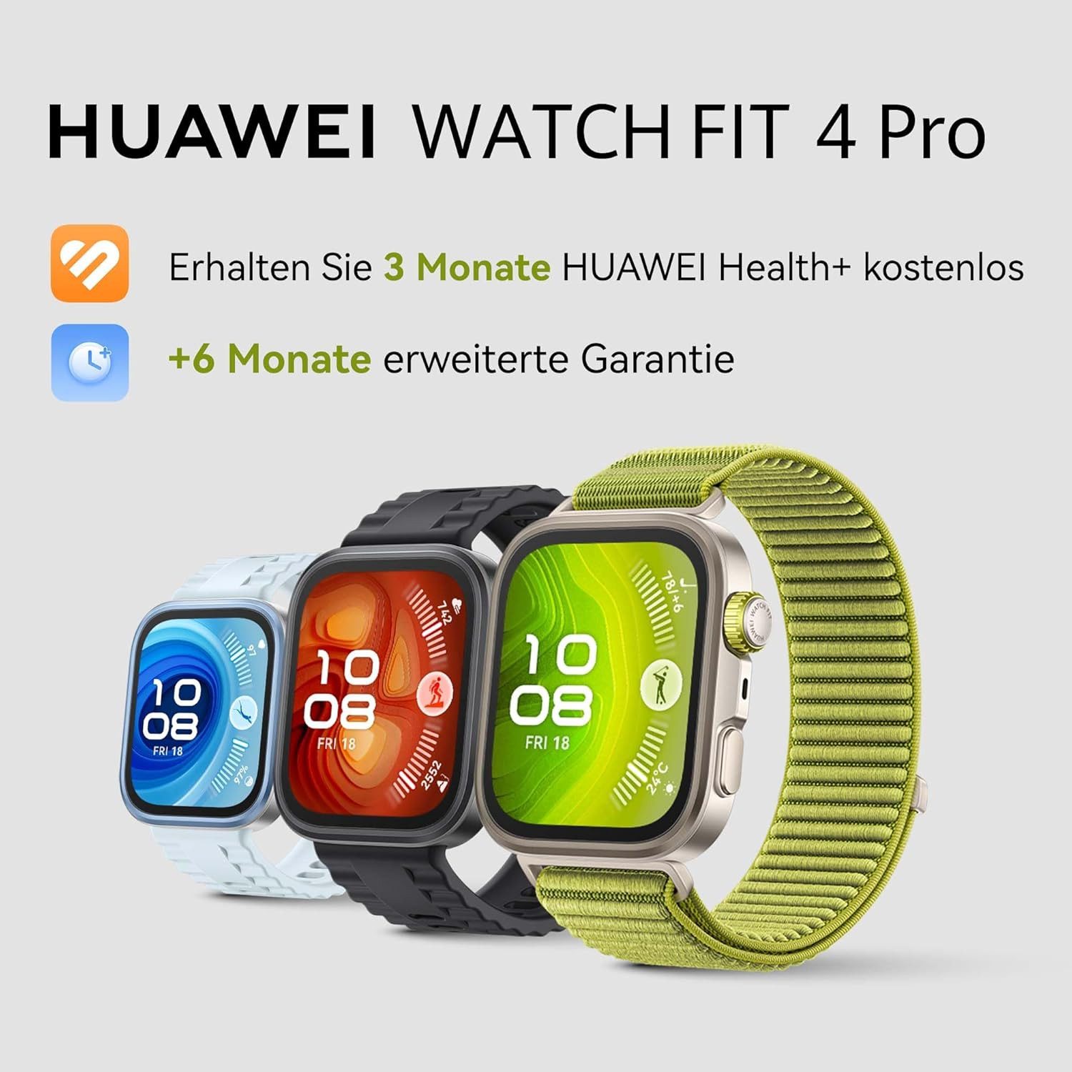 Huawei HUAWEI Watch FIT 4 Pro, Bis zu 10 Tage Akku, Android™ & iOS Kompatibel Smartwatch (4.6 cm/1.82 Zoll)