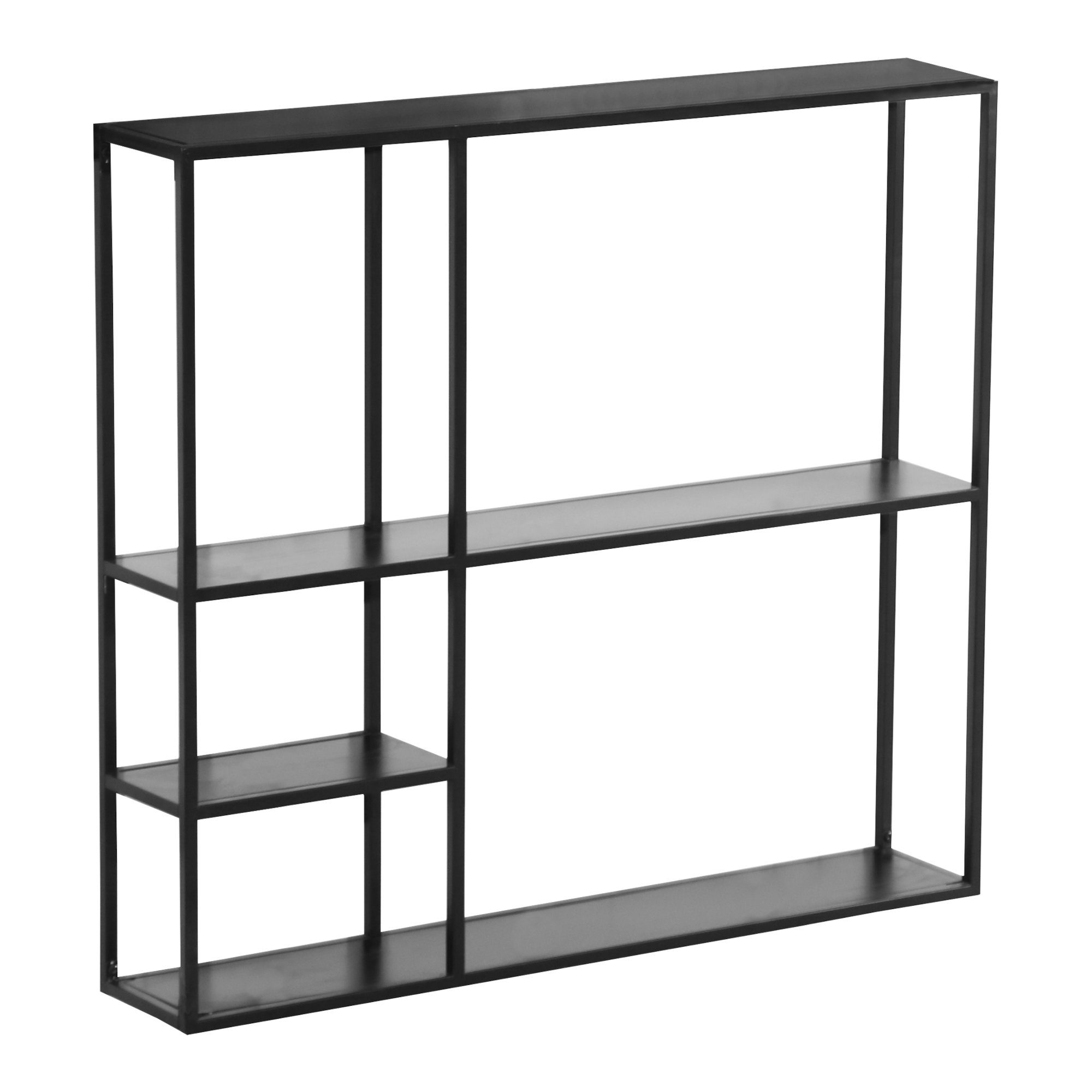 en.casa Wandregal, »Jämijärvi« mit 5 Ablagen Schwarz, matt günstig online kaufen