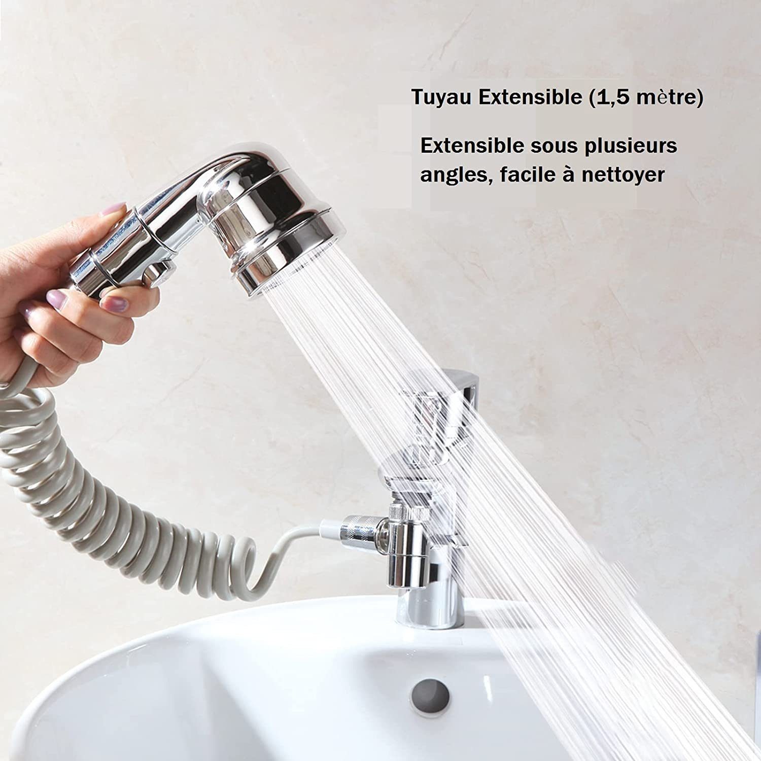 Duschkopf Externer Haarwäsche Waschbeckendusche oder Waschbecken für Reinigung Schlauch mit Ständer, Haiaveng und Duschkopf und für Waschbecken Bidet