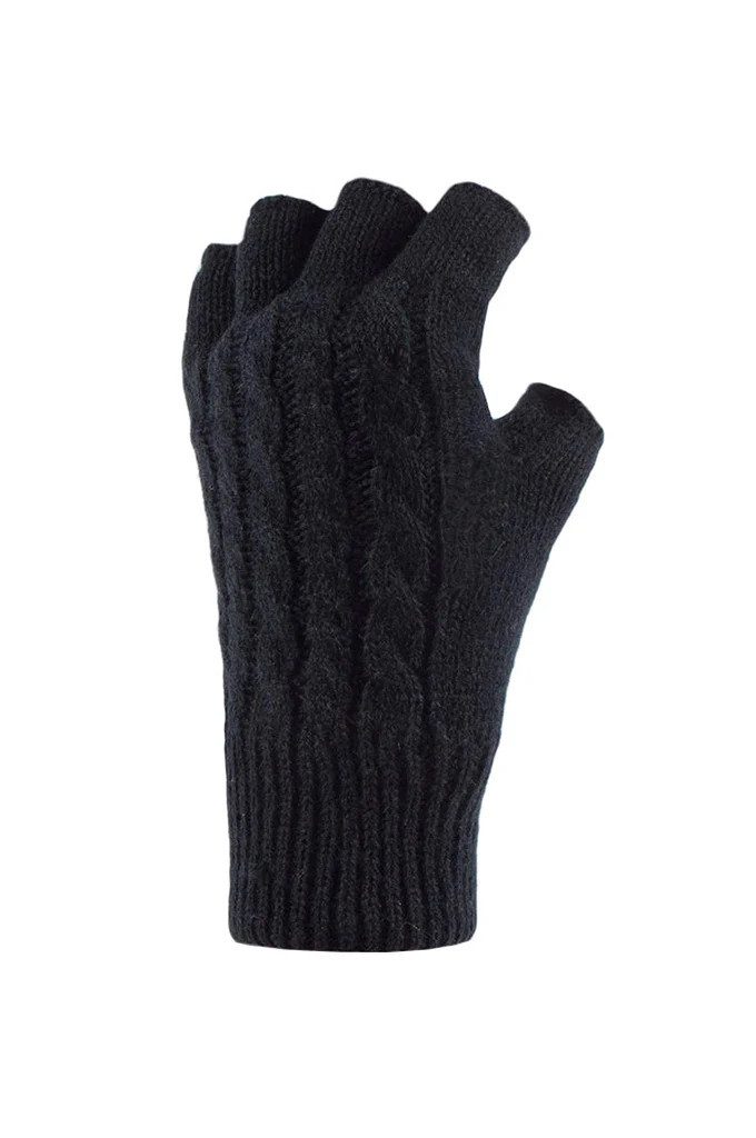 Heat Holders Strickhandschuhe Fingerlose Damen-Handschuhe mit Zopfmuster günstig online kaufen